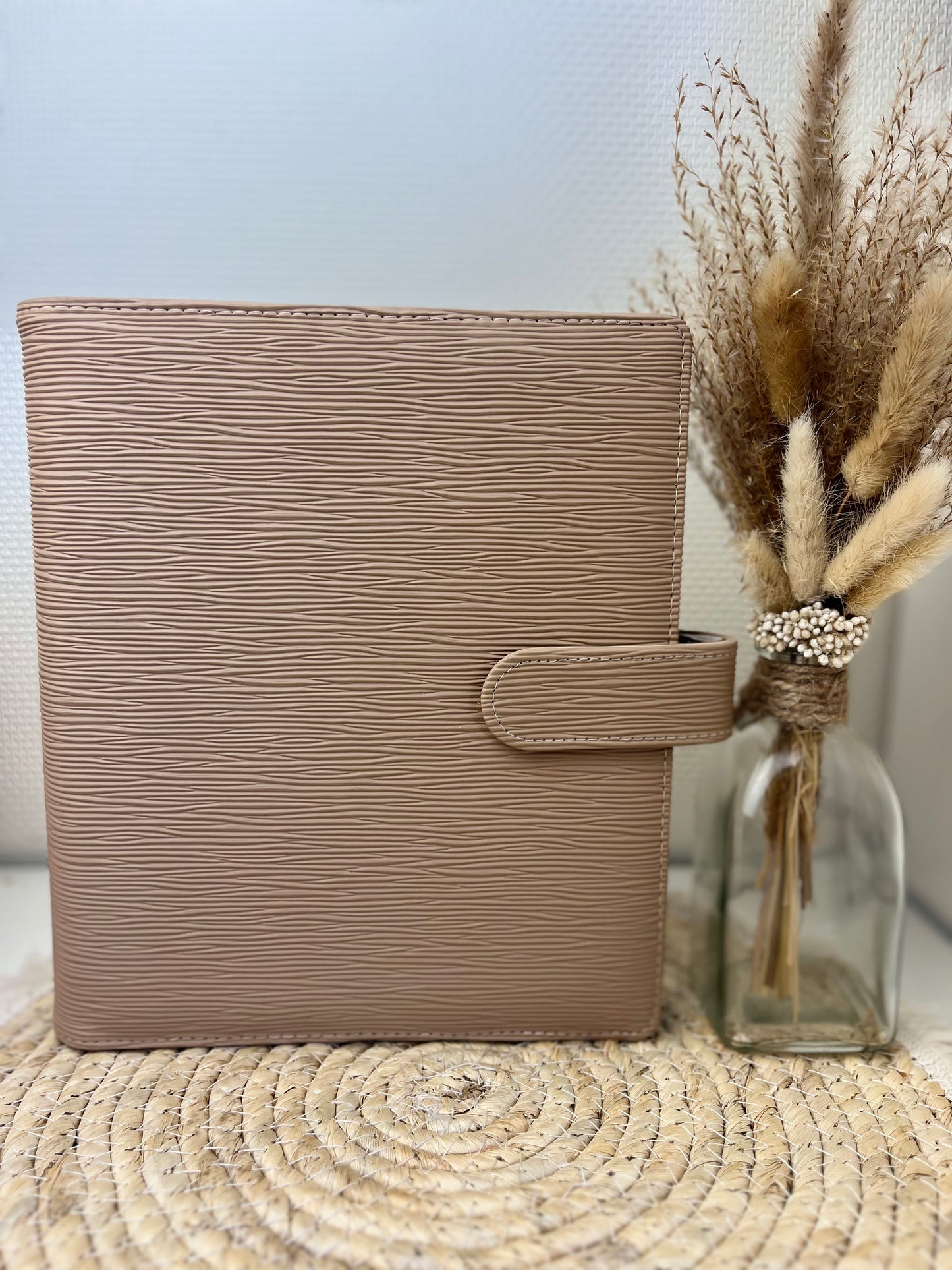 A5 binder saffiano Camel