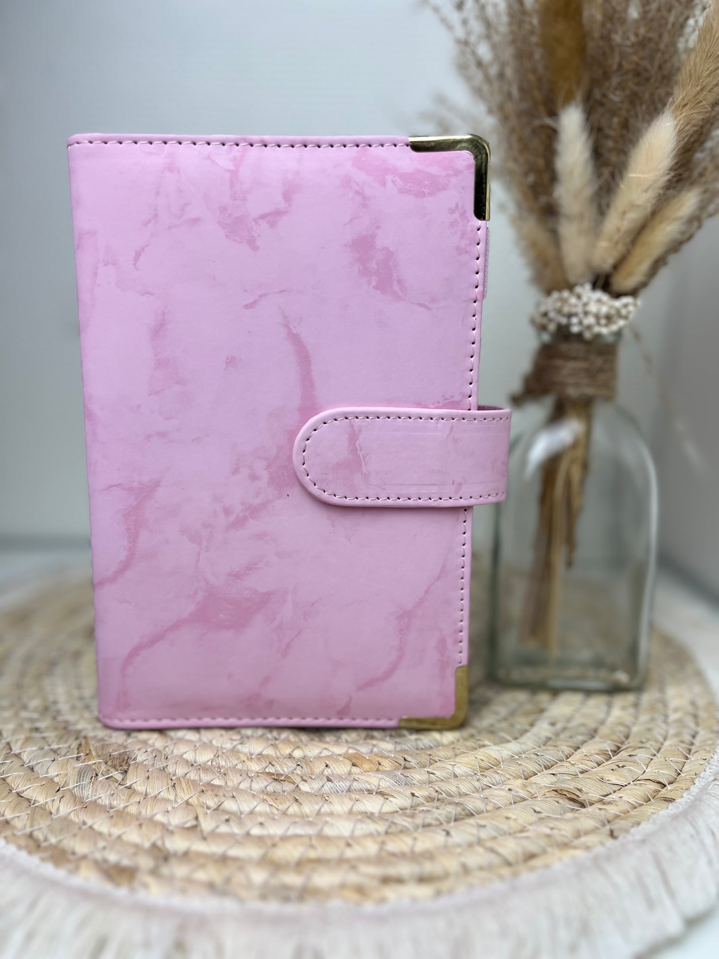 Binder marble roze met zippers