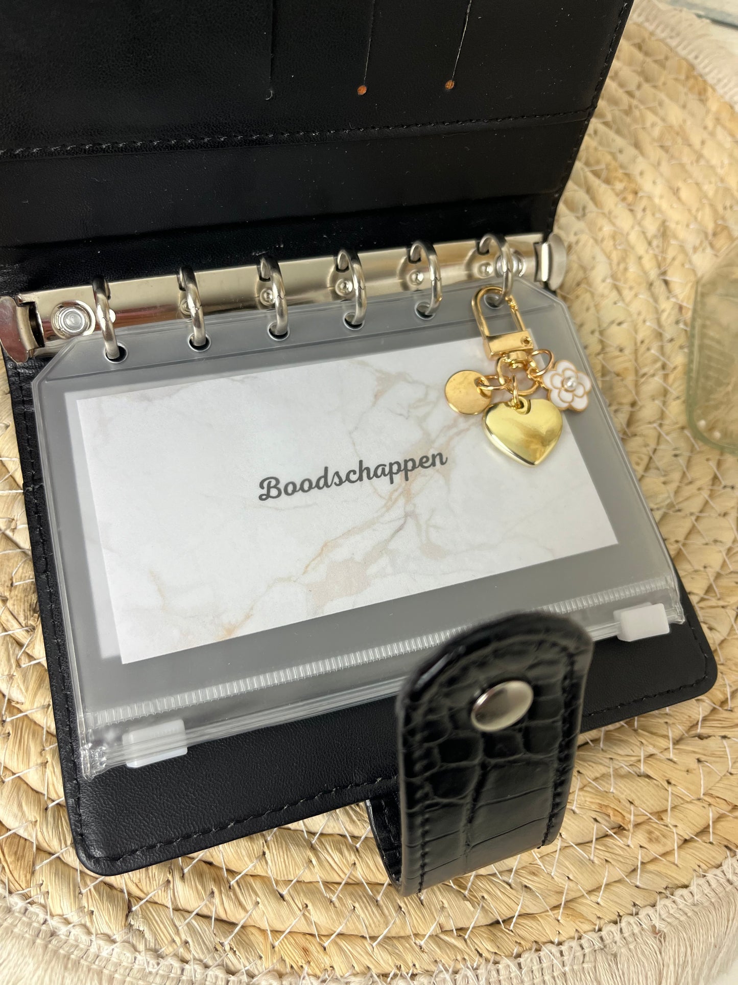 A7 binder croco zwart