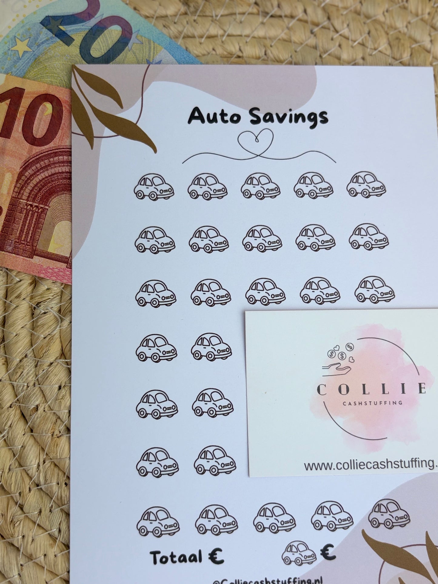 Auto savings challenge japandi A5