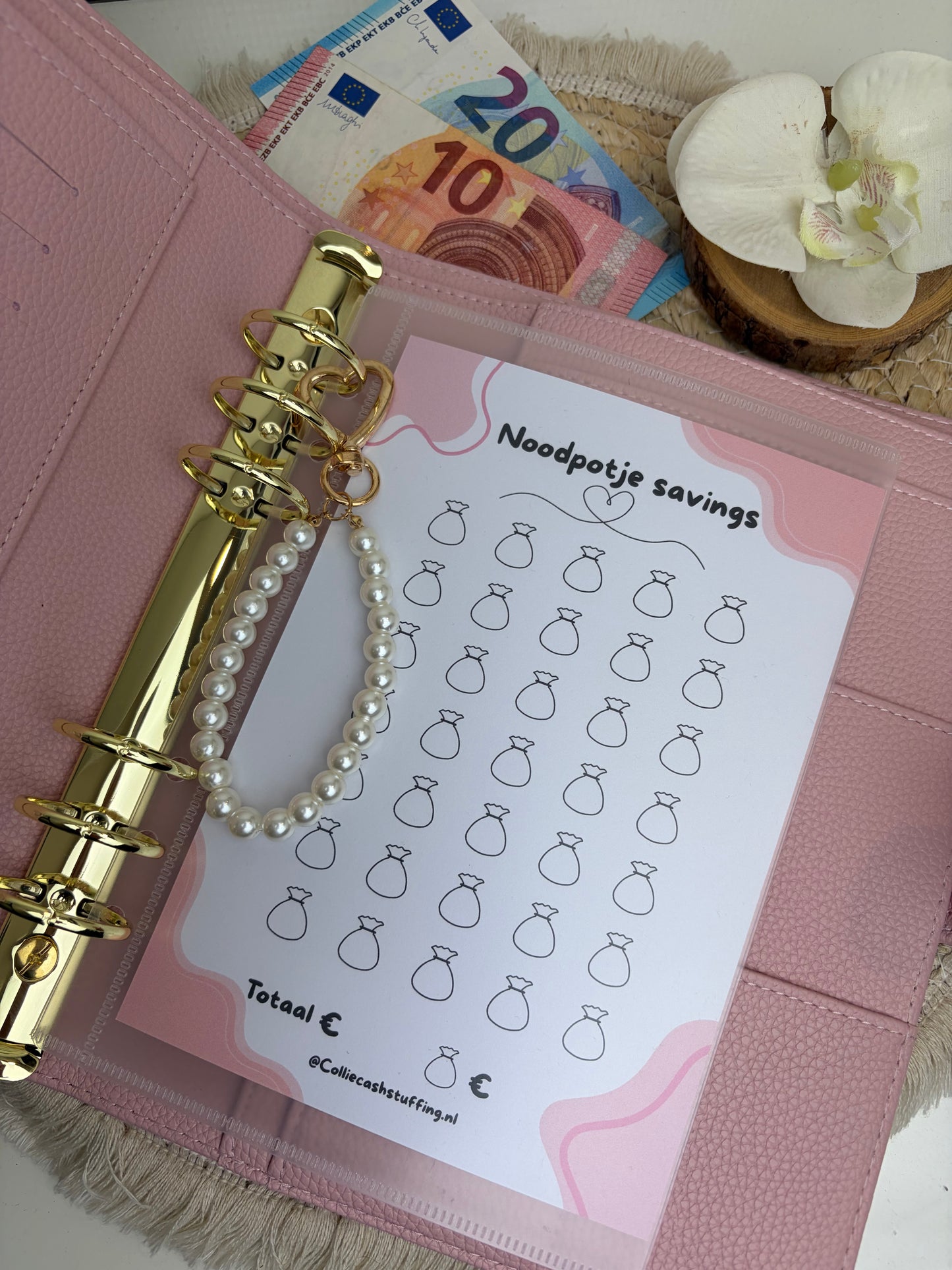 A5 Noodpotje challenge roze