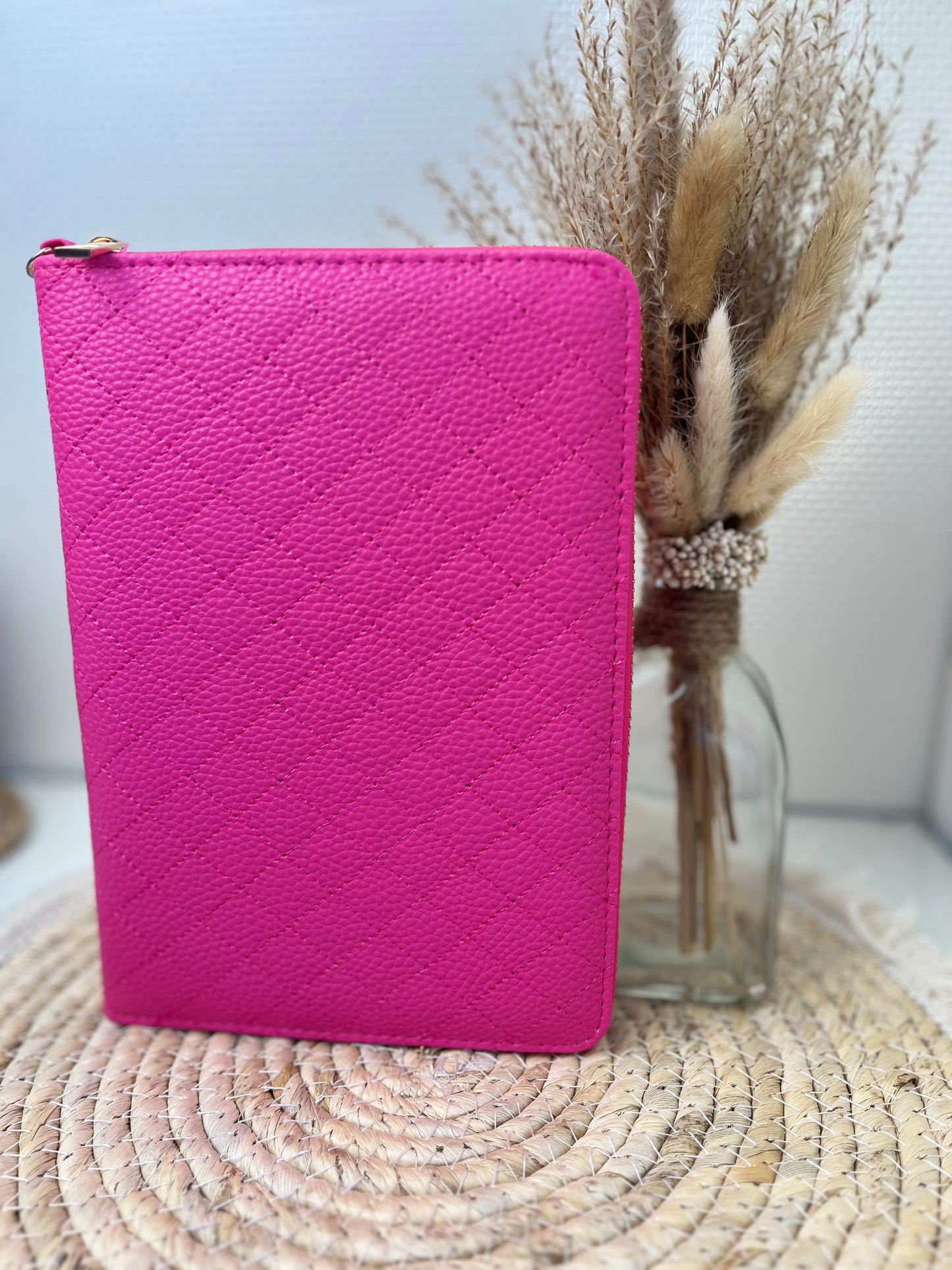 Luxe rits binder hot pink
