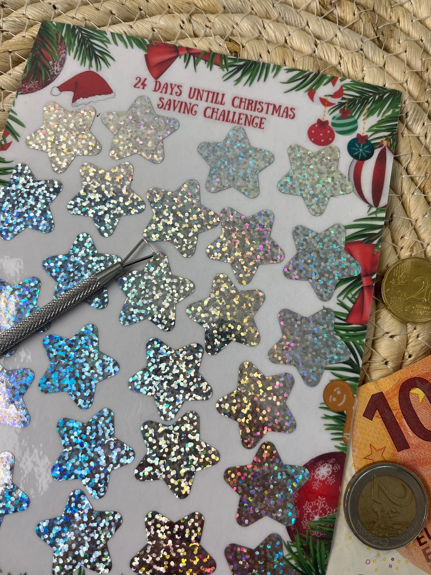 Kerst kras kaart rood A5