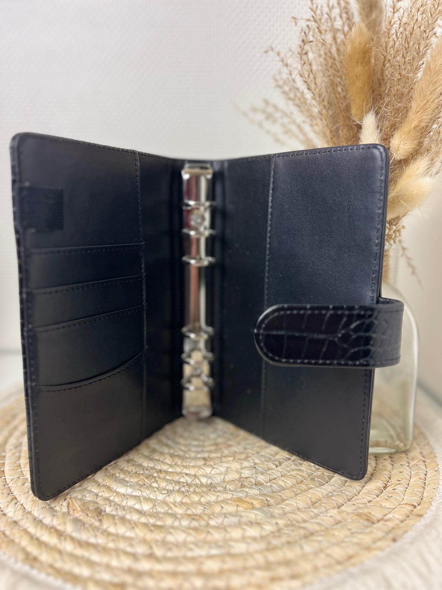 Binder croco zwart A6