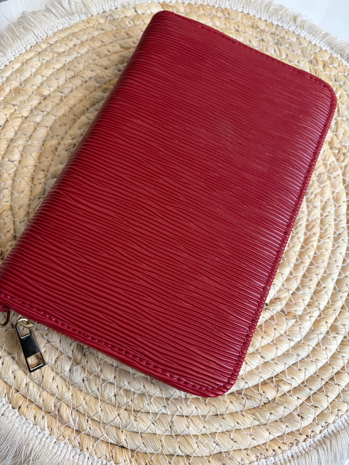 A6 portemonnee binder bordeaux rood
