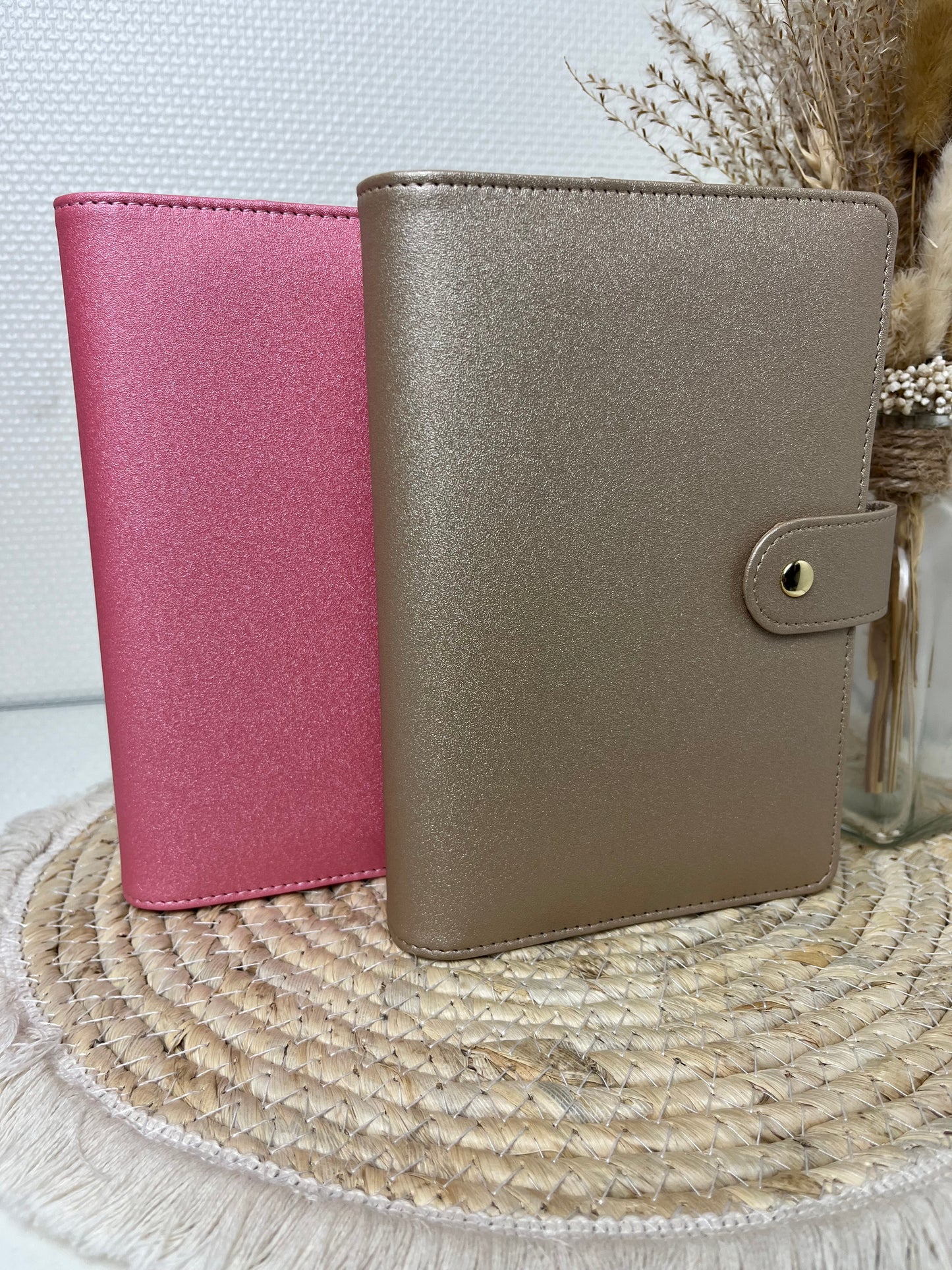 Binder beige metallic goude ringband