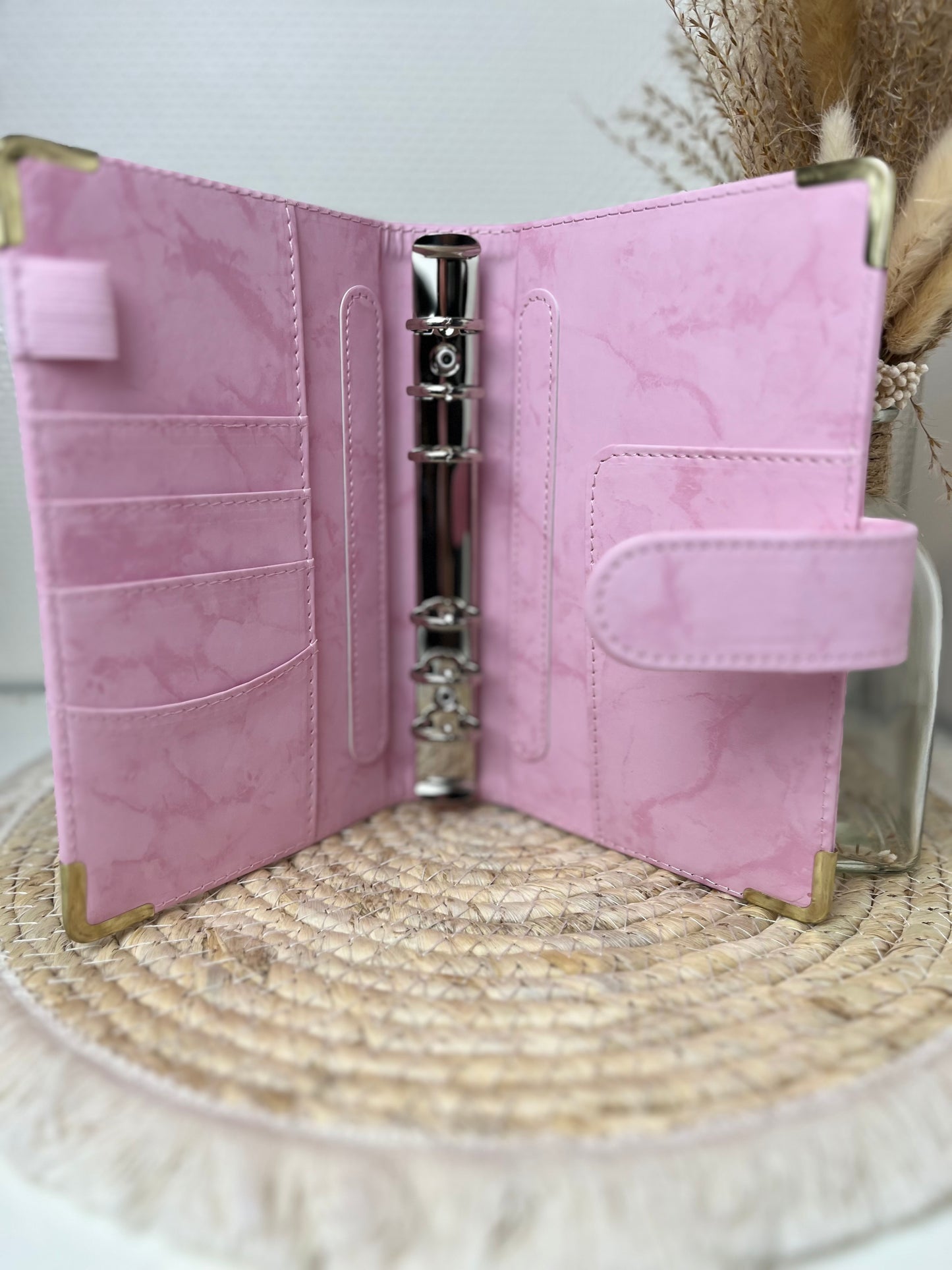 Binder marble roze A6