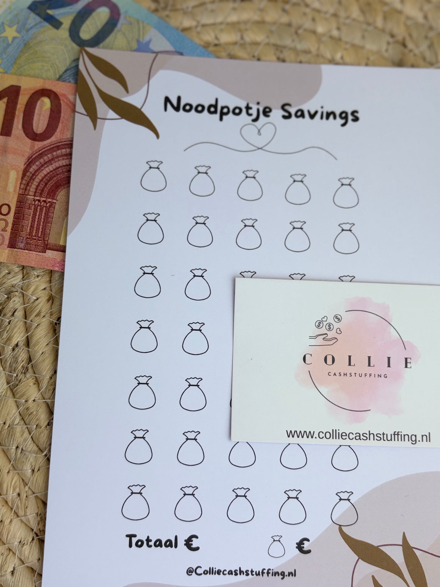 Noodpotje savings challenge japandi A5
