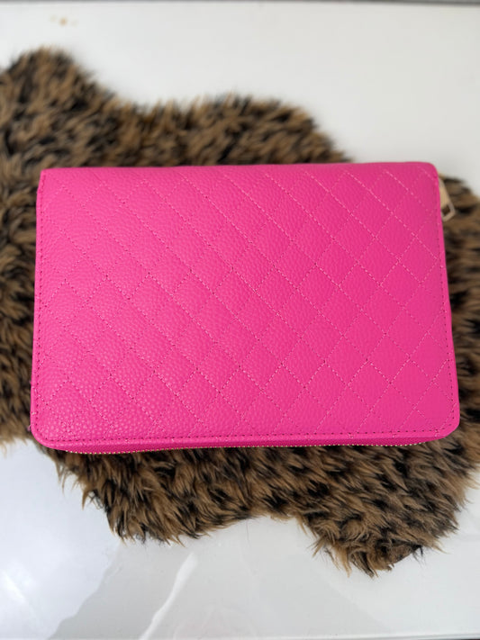Luxe rits binder hot pink