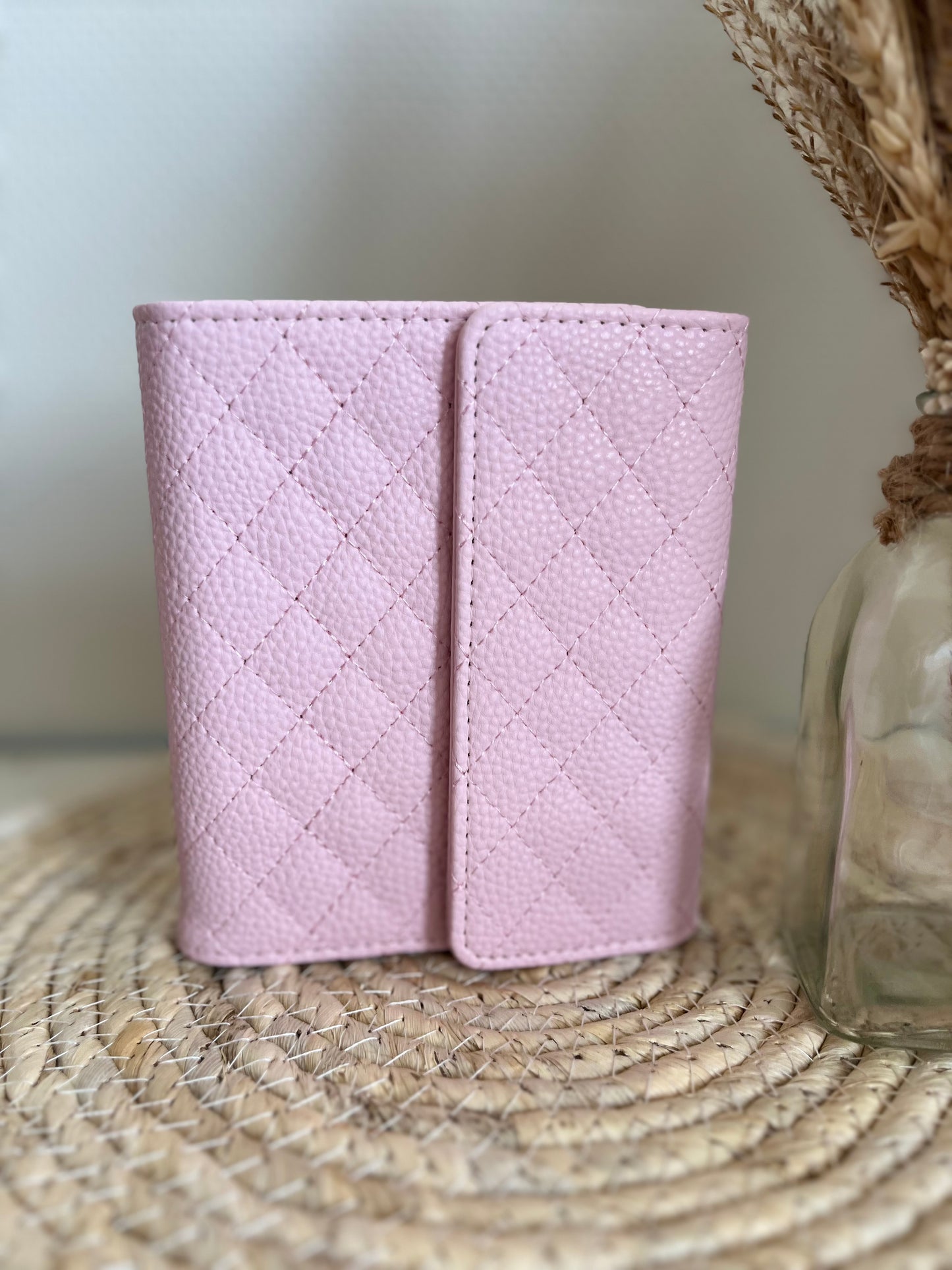A7 luxe portemonnee binder pebble babypink