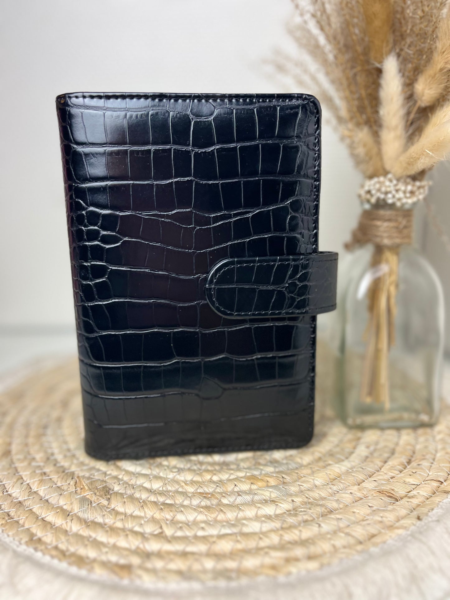 Binder croco zwart A6