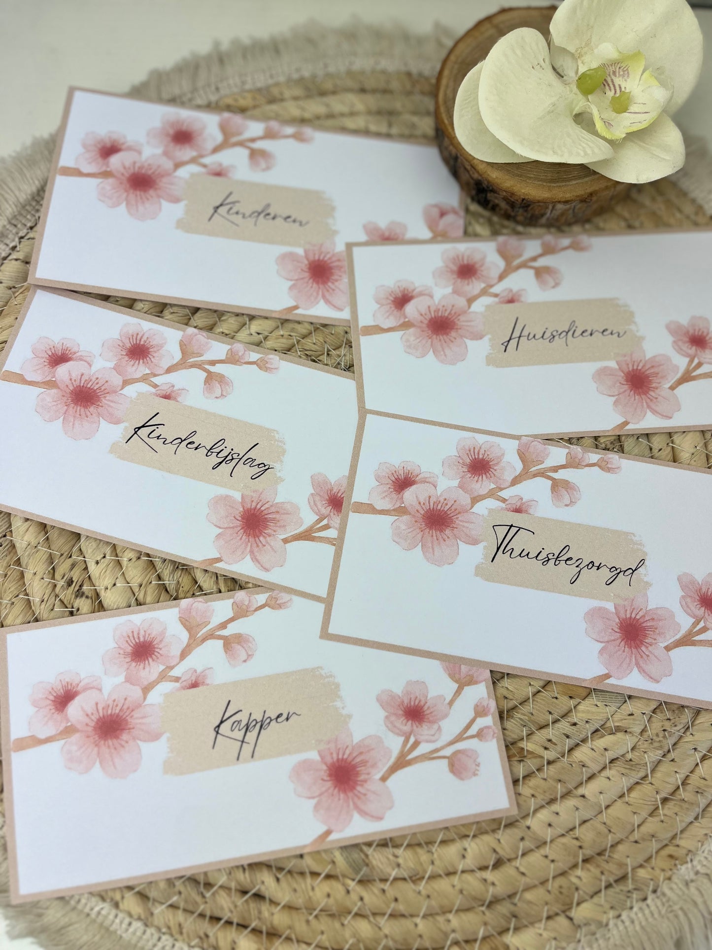 Nieuwe dashboard teksten bloemen beige roze