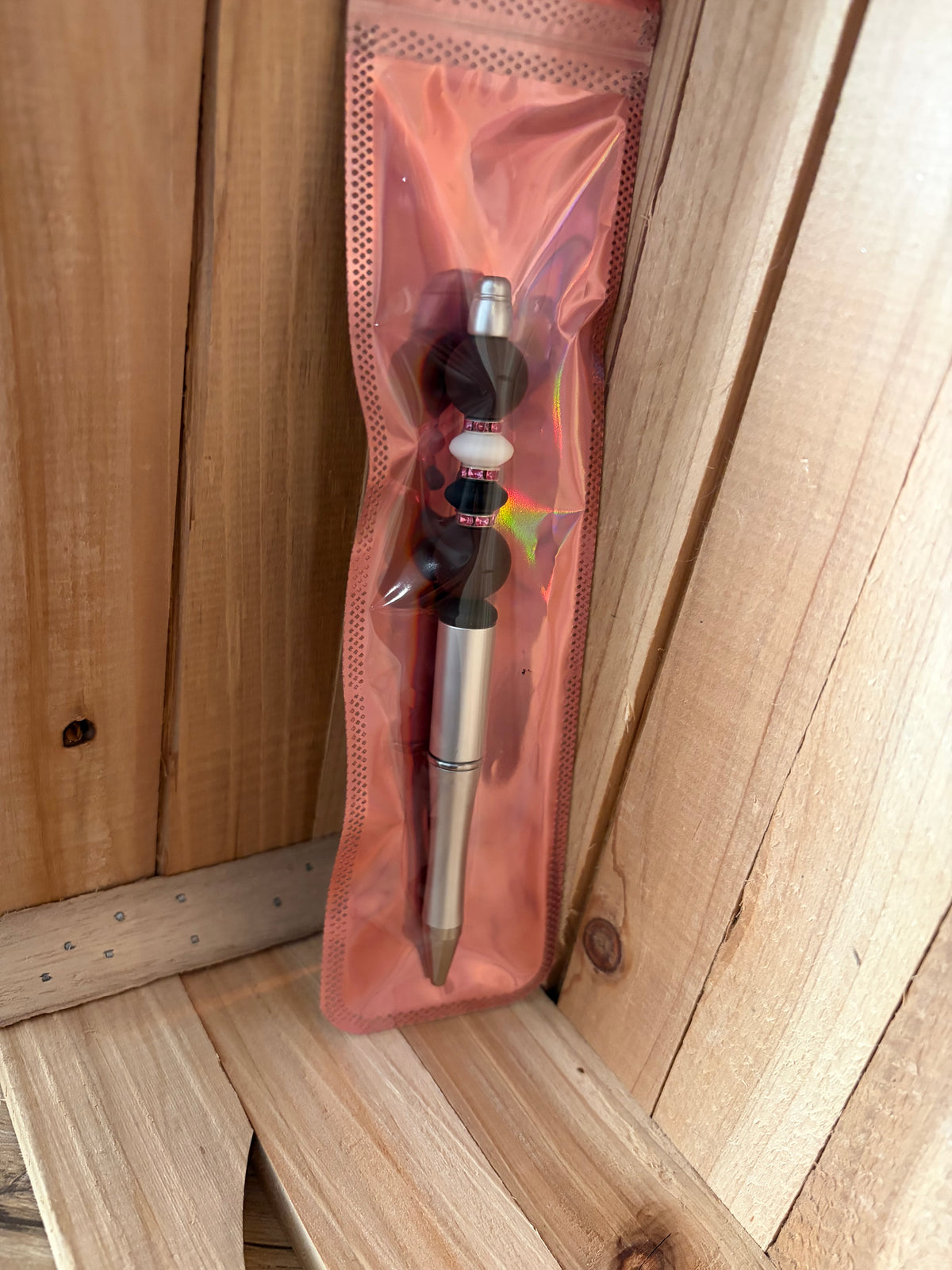 Pen zilver donker bruin