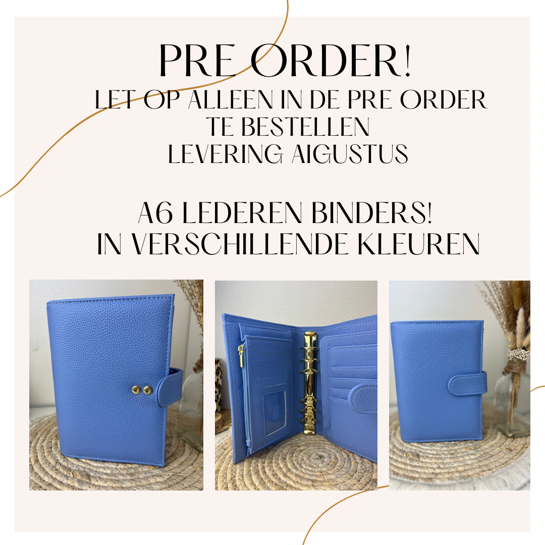 Pre order lederen binder A6
