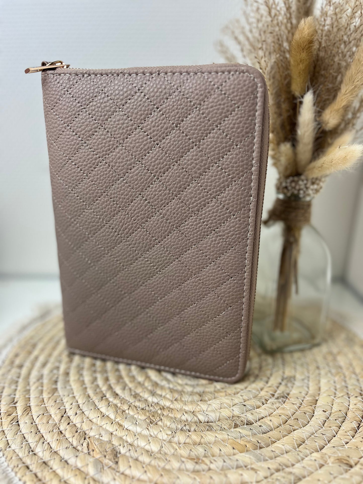 Luxe rits binder taupe