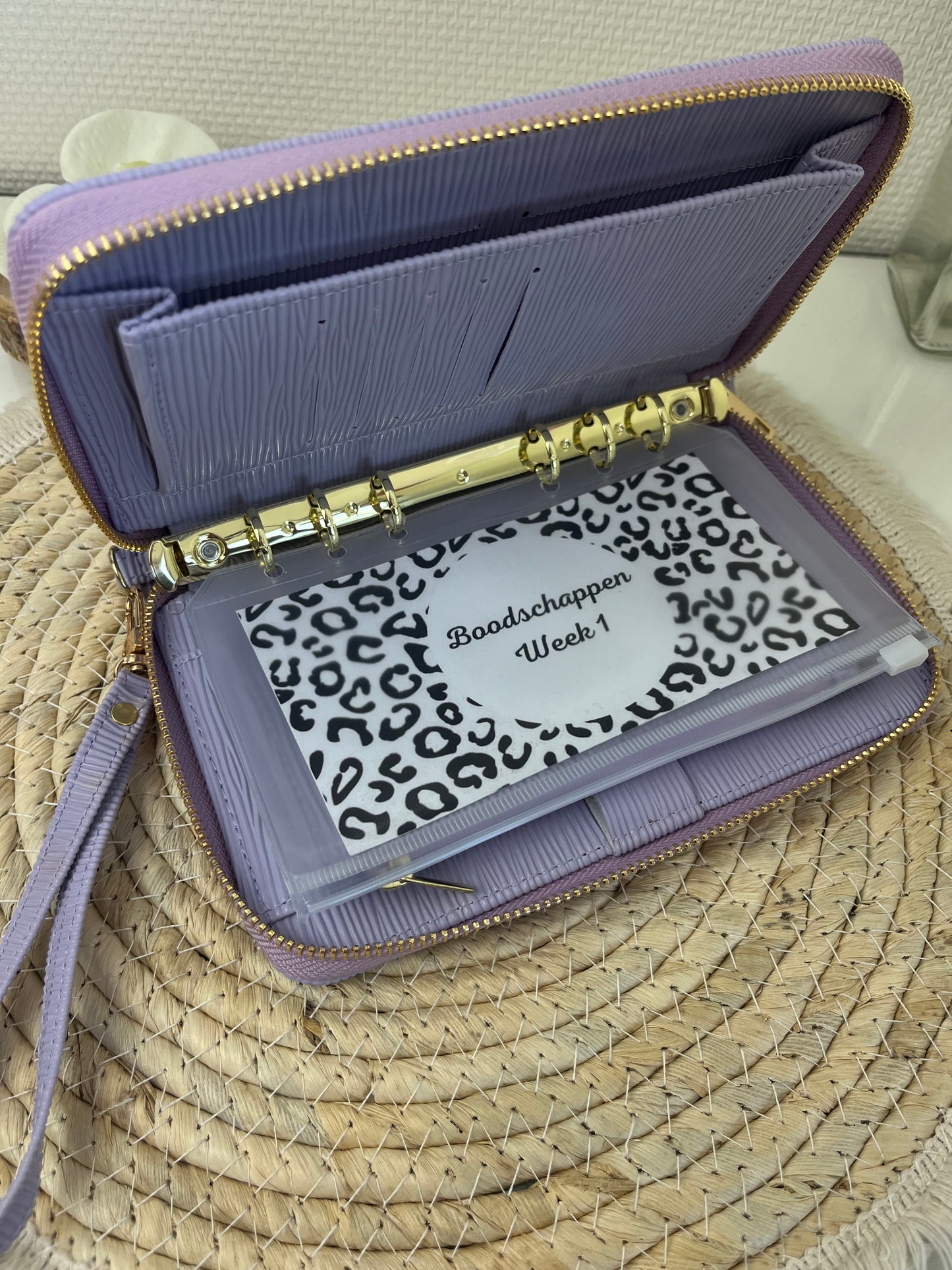 A6 portemonnee binder lila