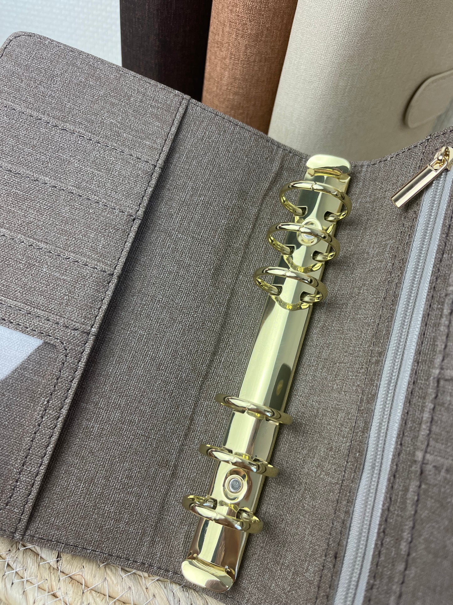 Linnen binder taupe