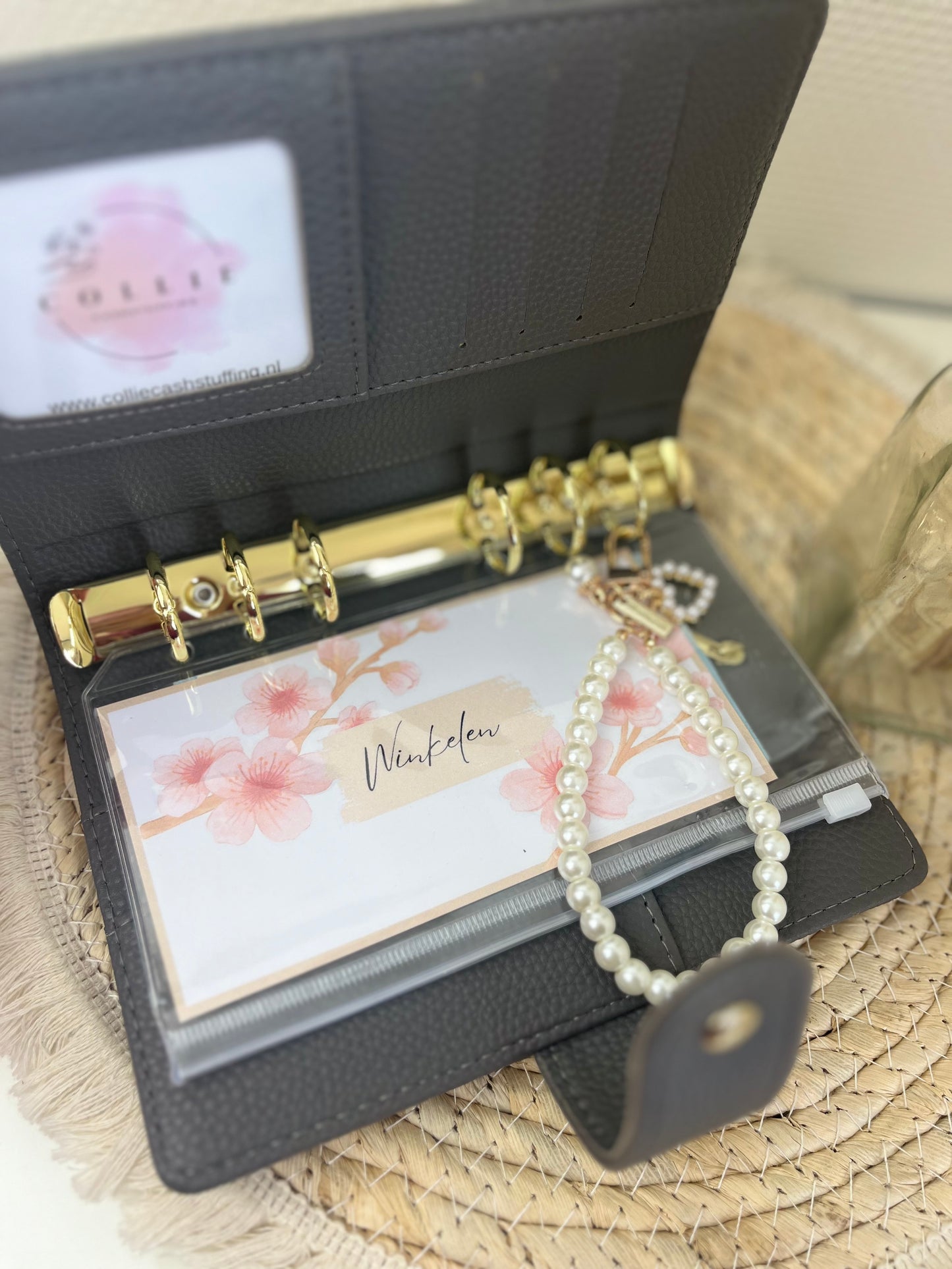 Luxe pebble binder antraciet