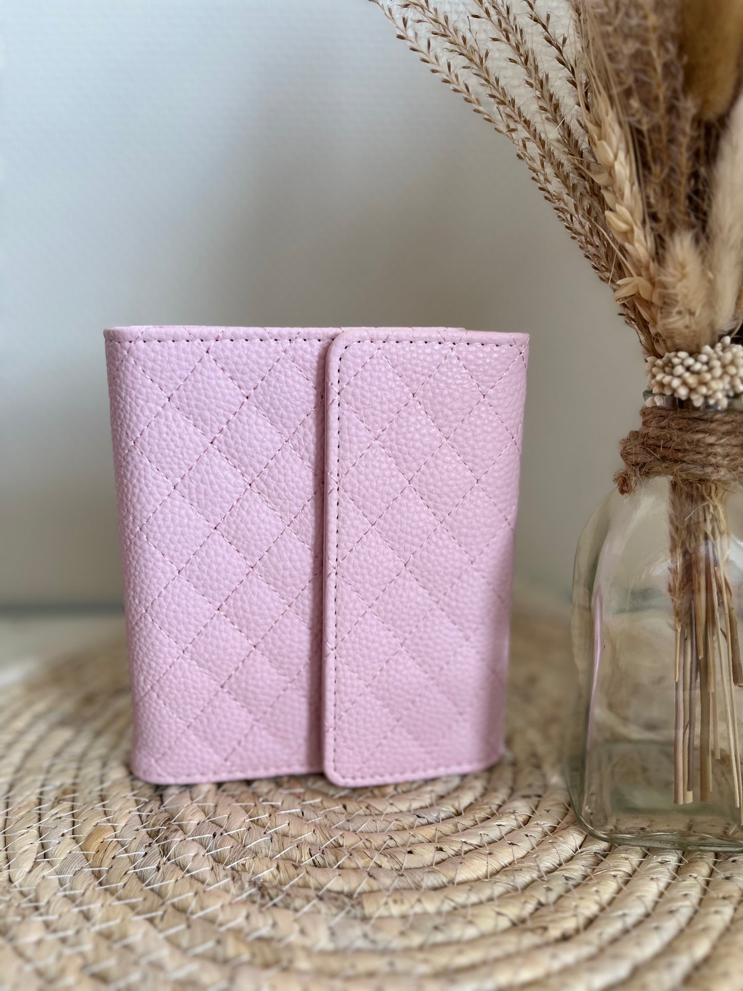 A7 luxe portemonnee binder pebble babypink