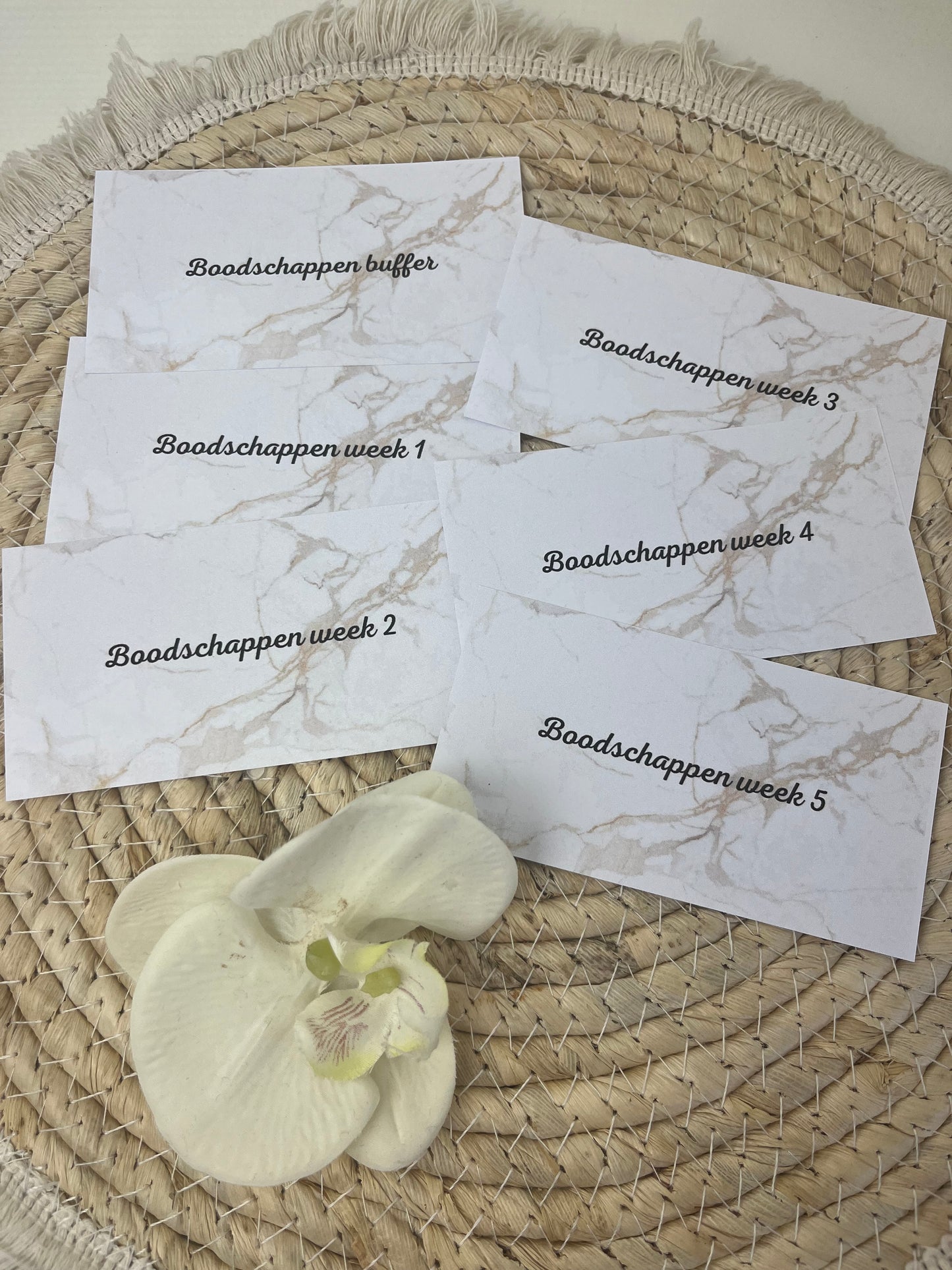 A7 boodschappen set marble