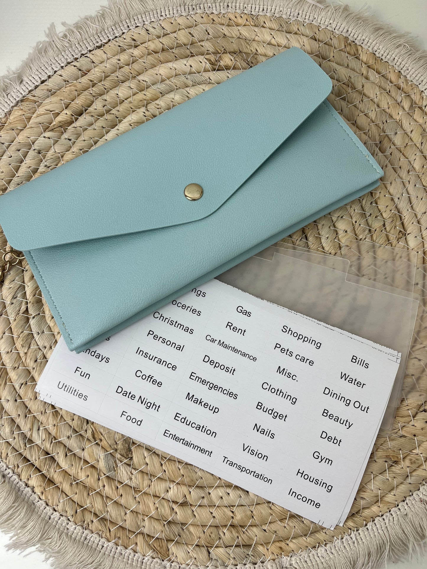 Portemonnee met tabbladen en stickers