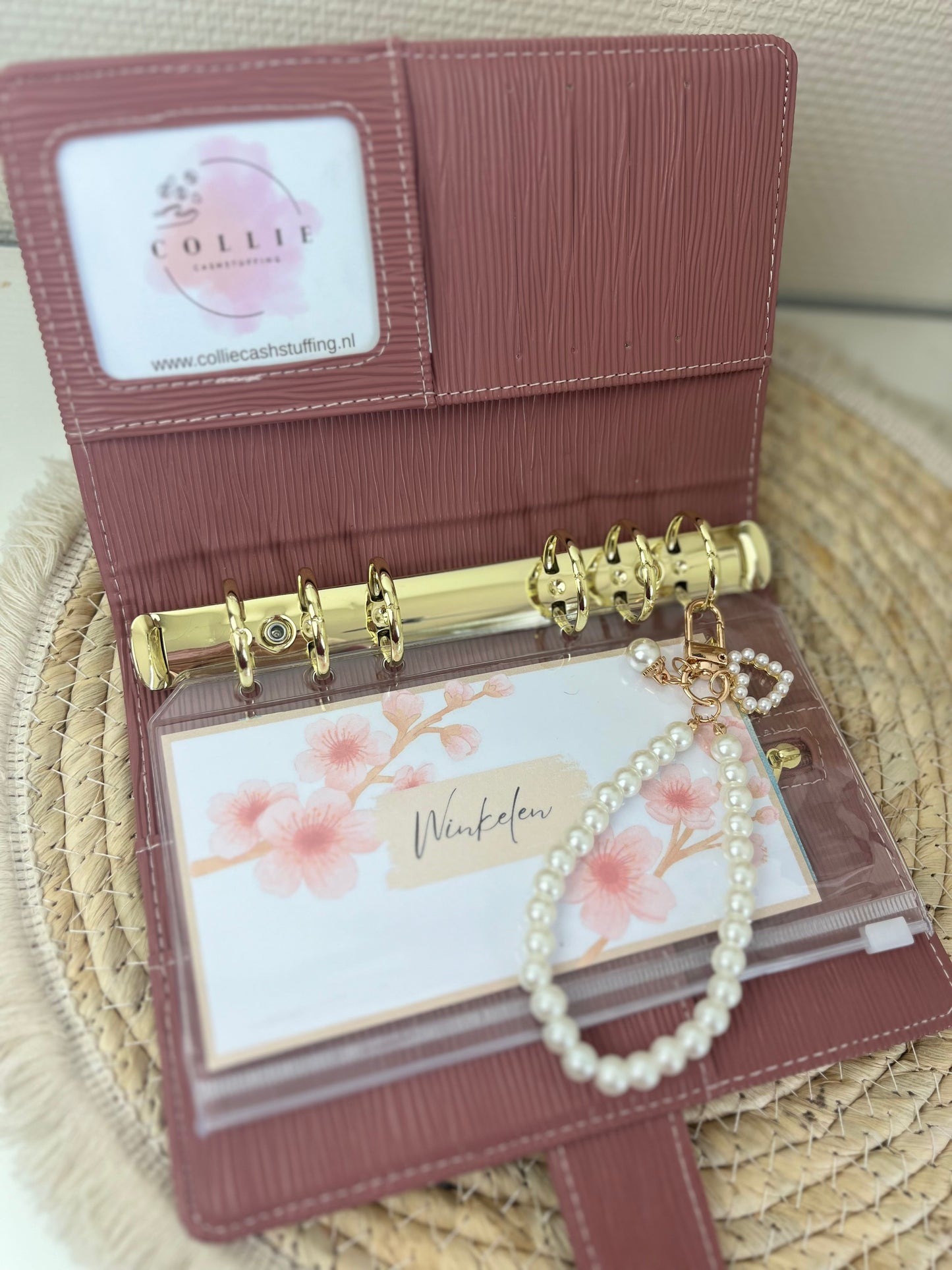 Saffiano binder mauve
