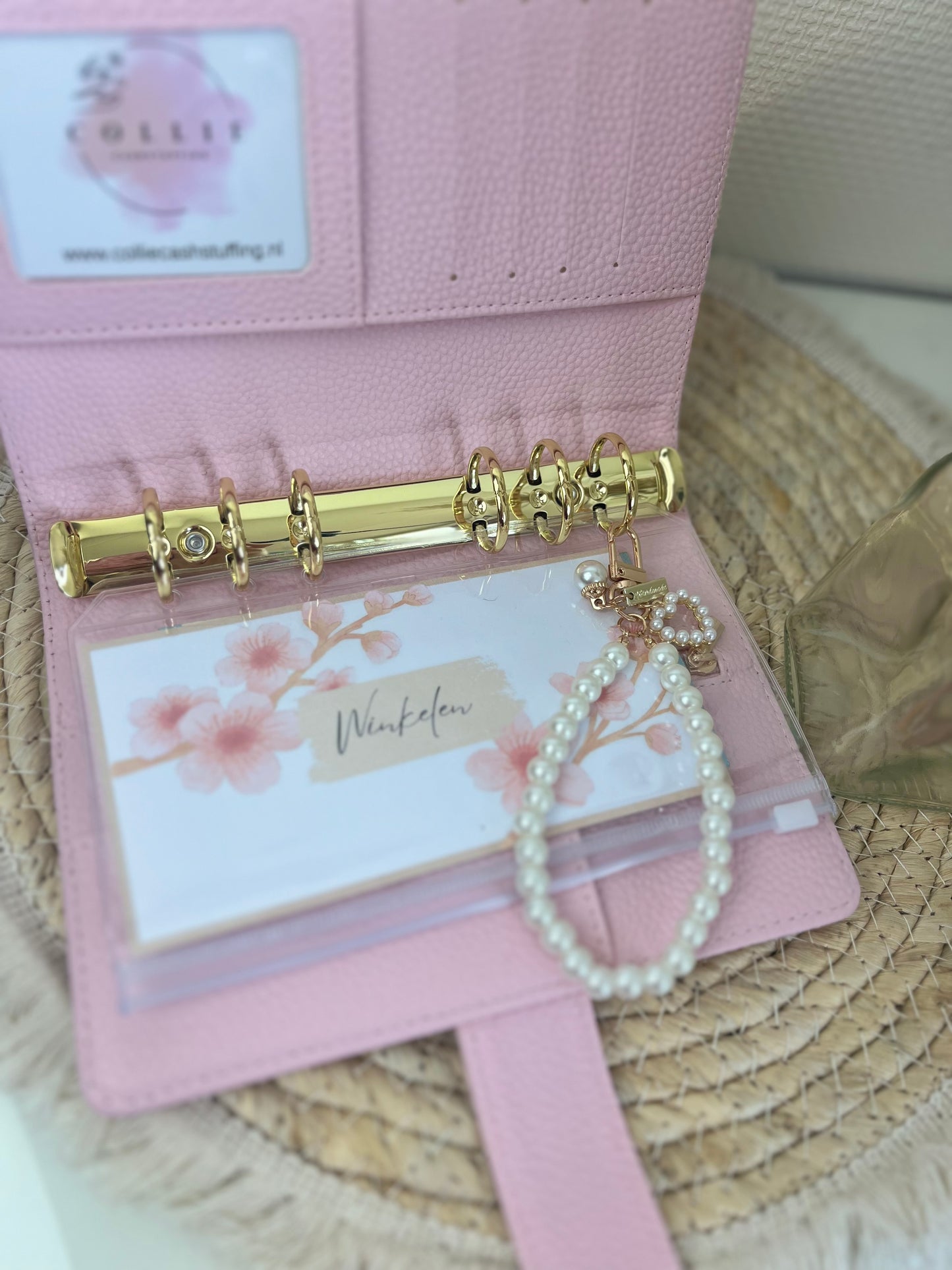 Luxe pebble binder baby roze