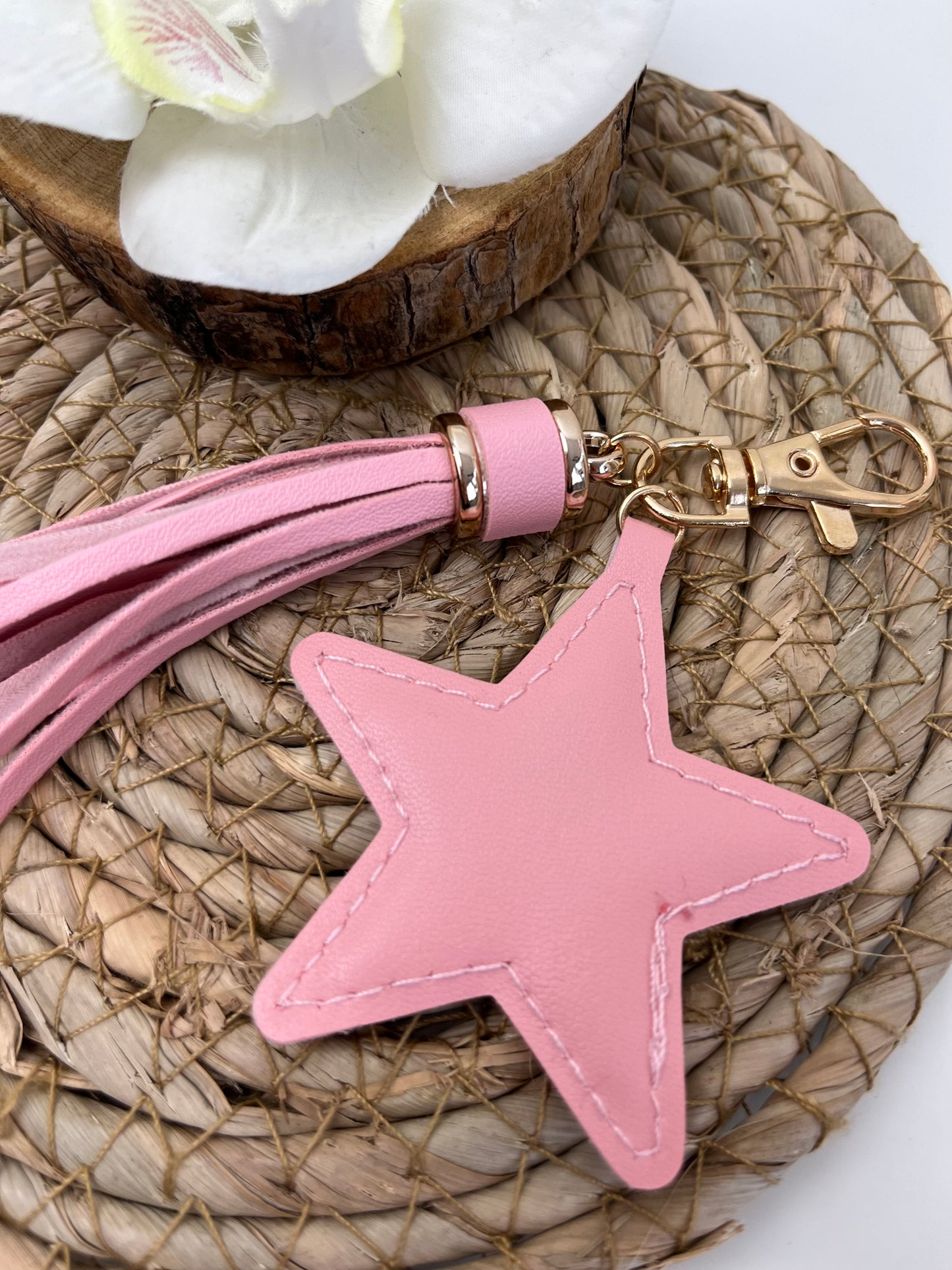 Ster sleutelhanger roze