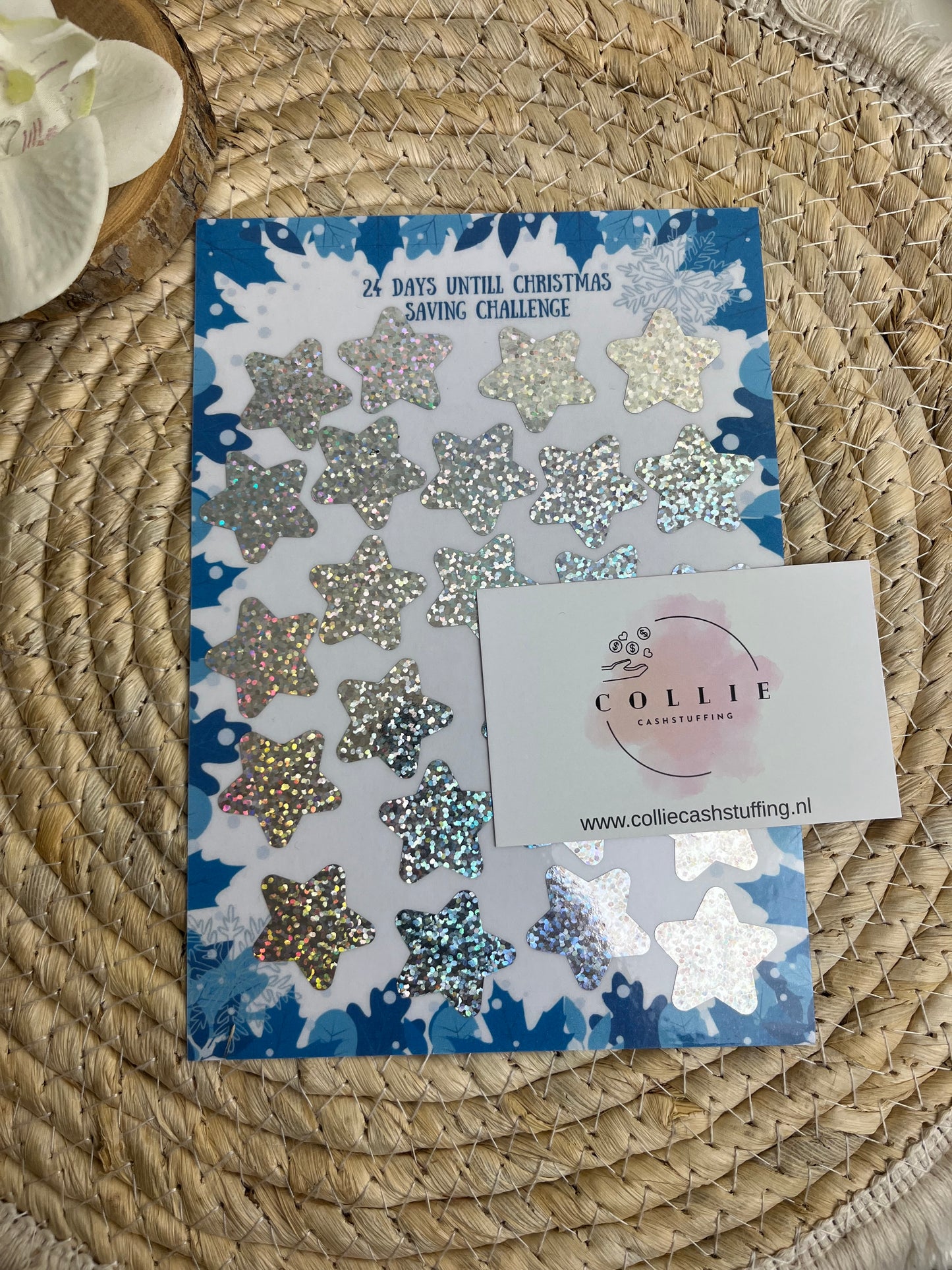 Kerst kras kaart blauw A5