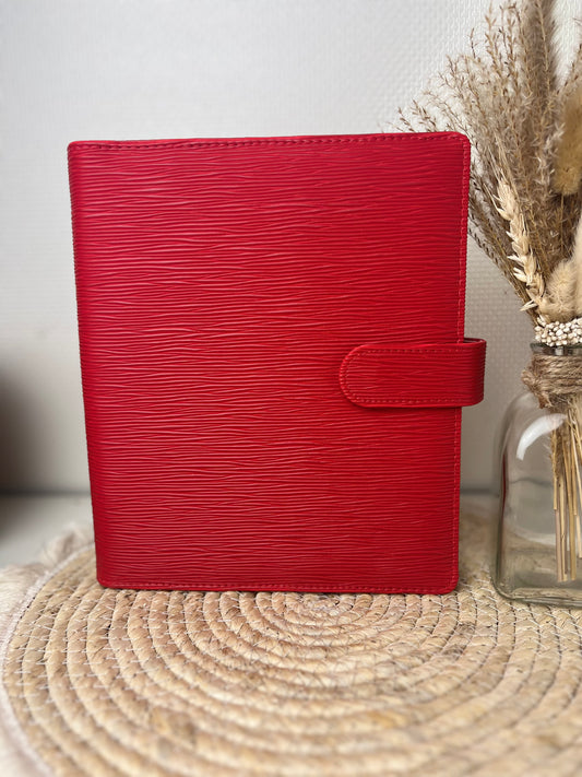 A5 luxe binder saffiano rood