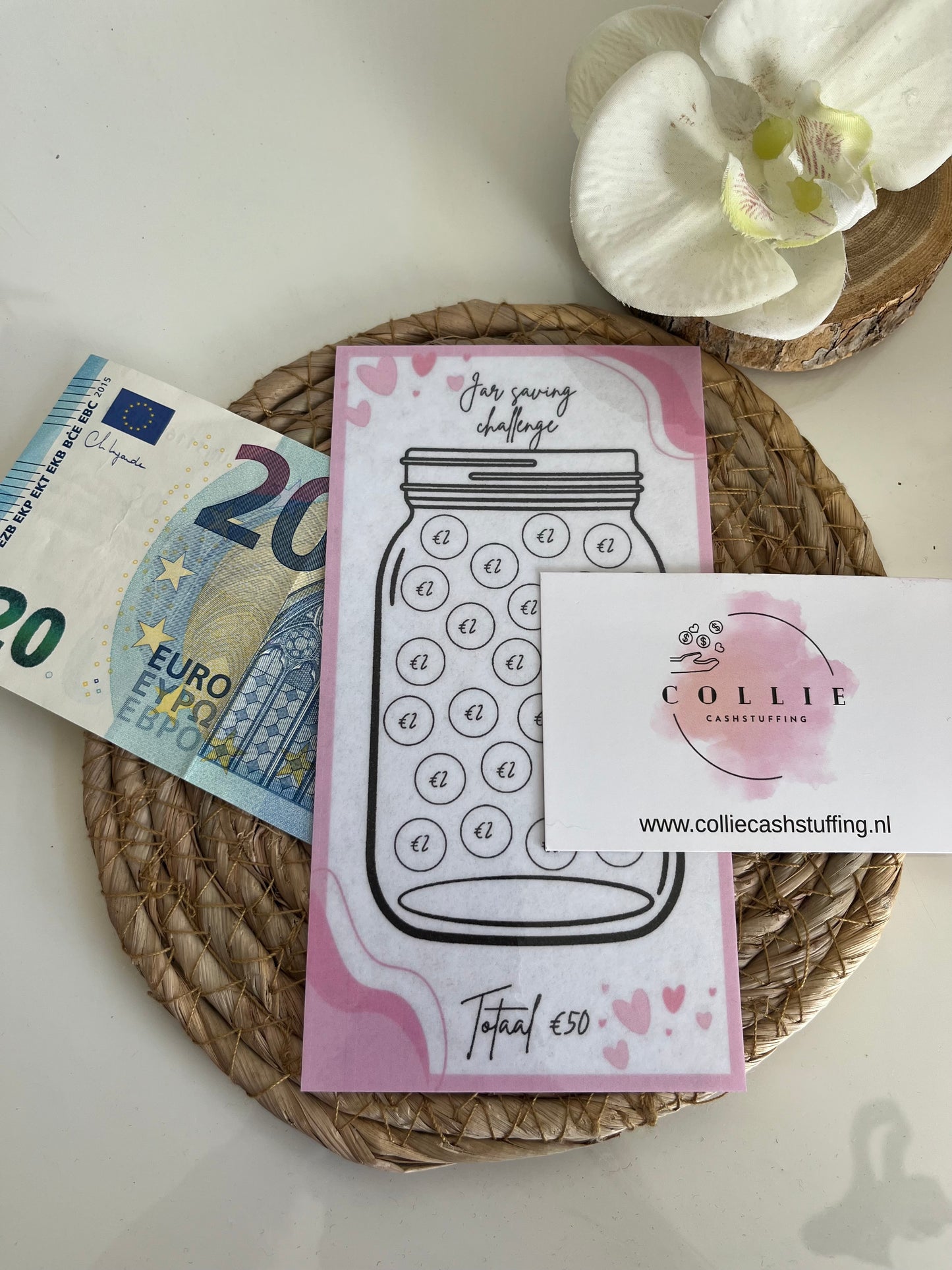 Jar saving challenge roze