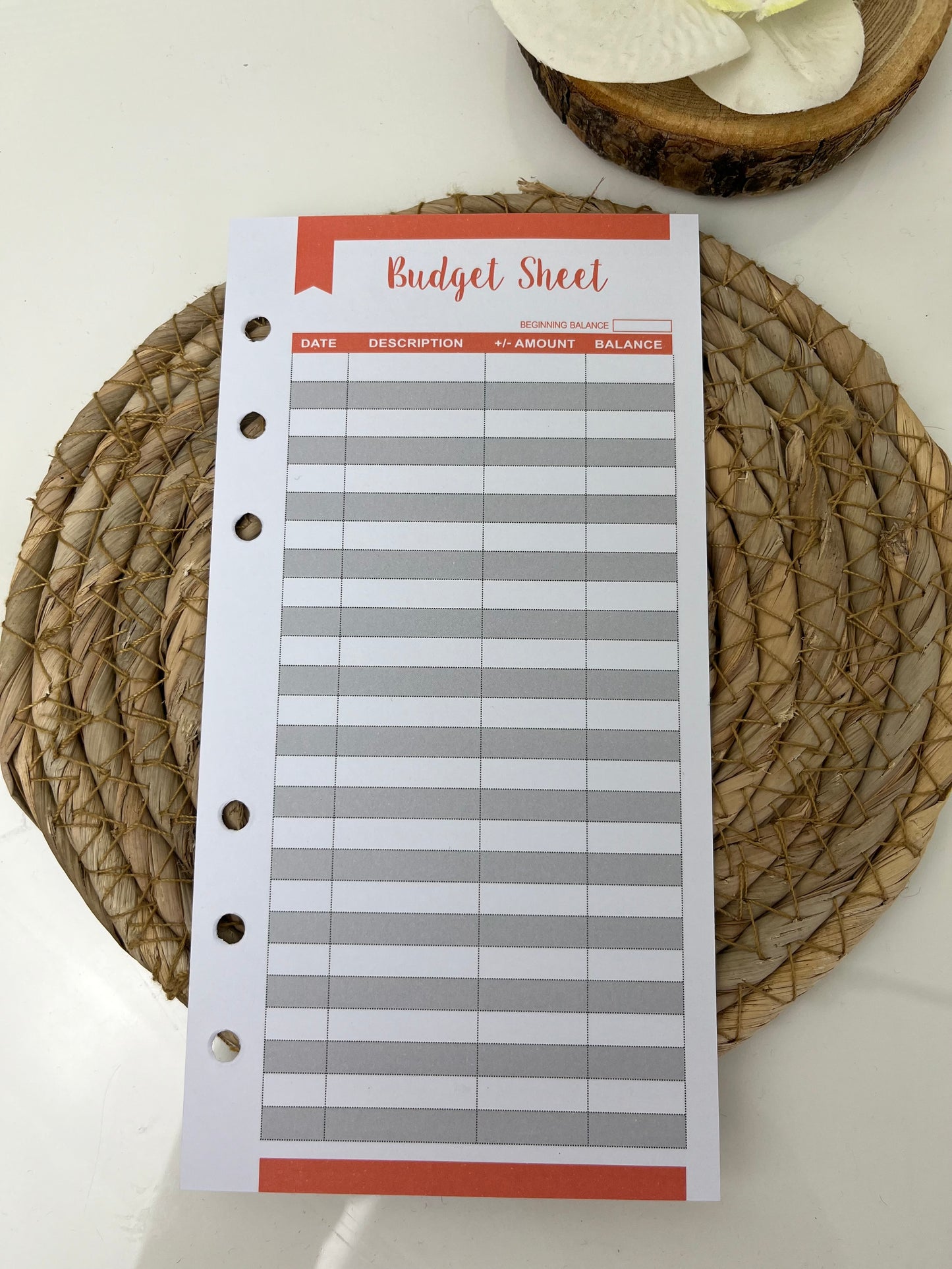 Budget sheet oranje