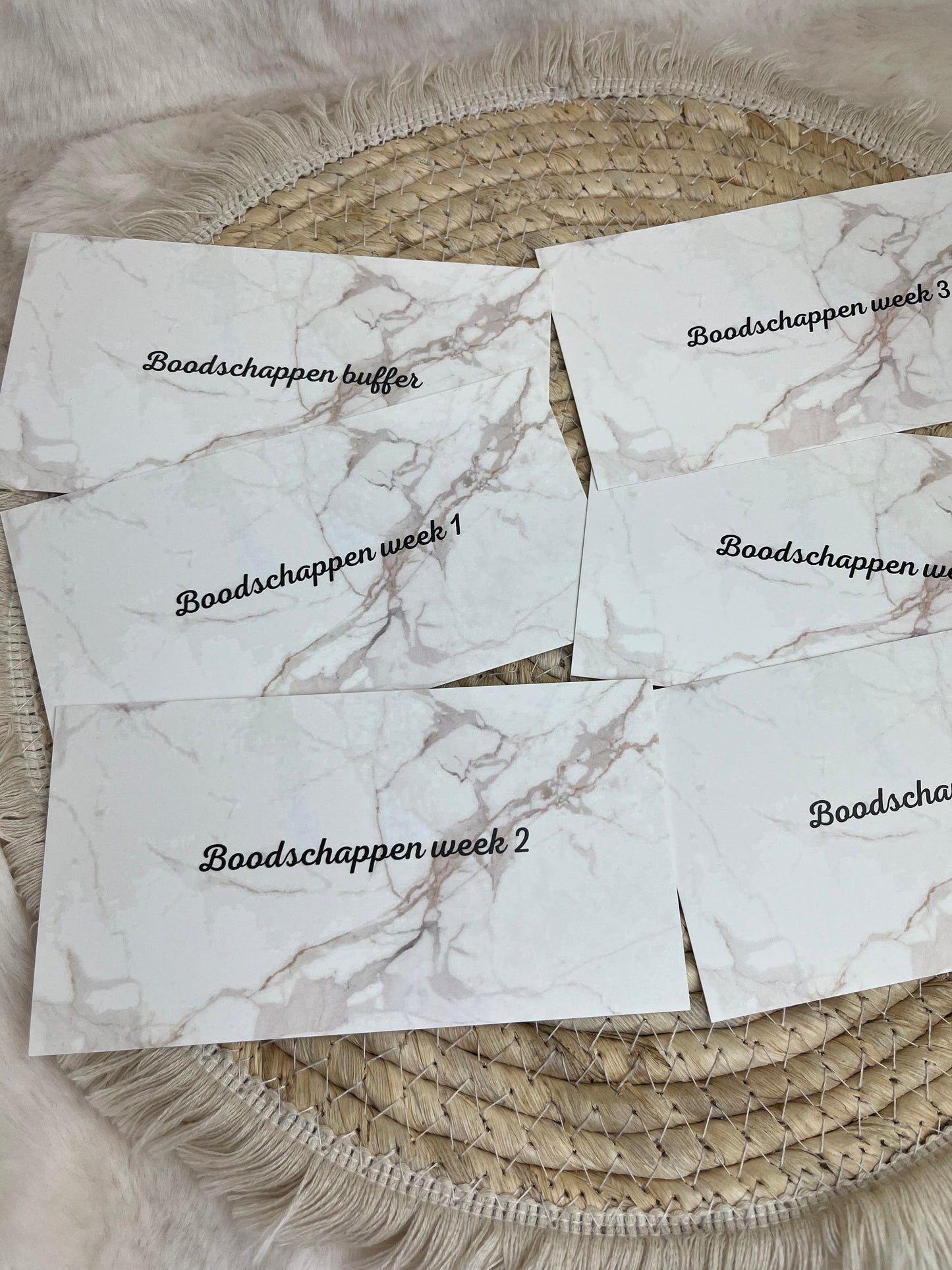 Boodschappen dashboard set marble A6