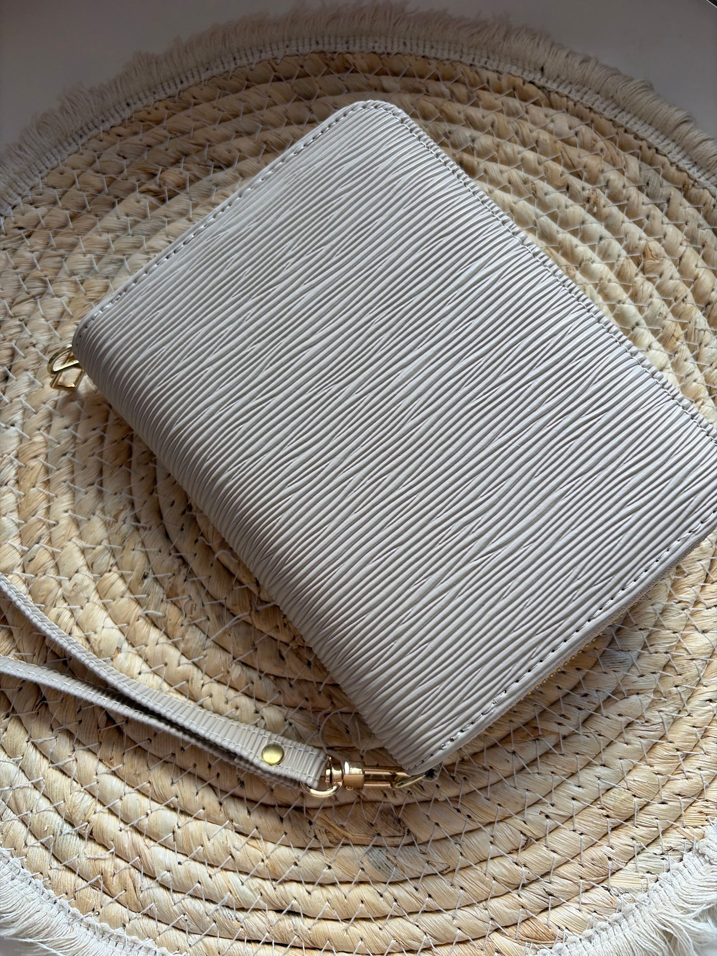 A7 portemonnee rits binder beige
