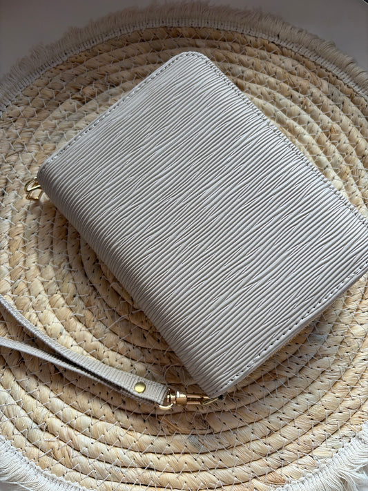 A7 portemonnee rits binder beige