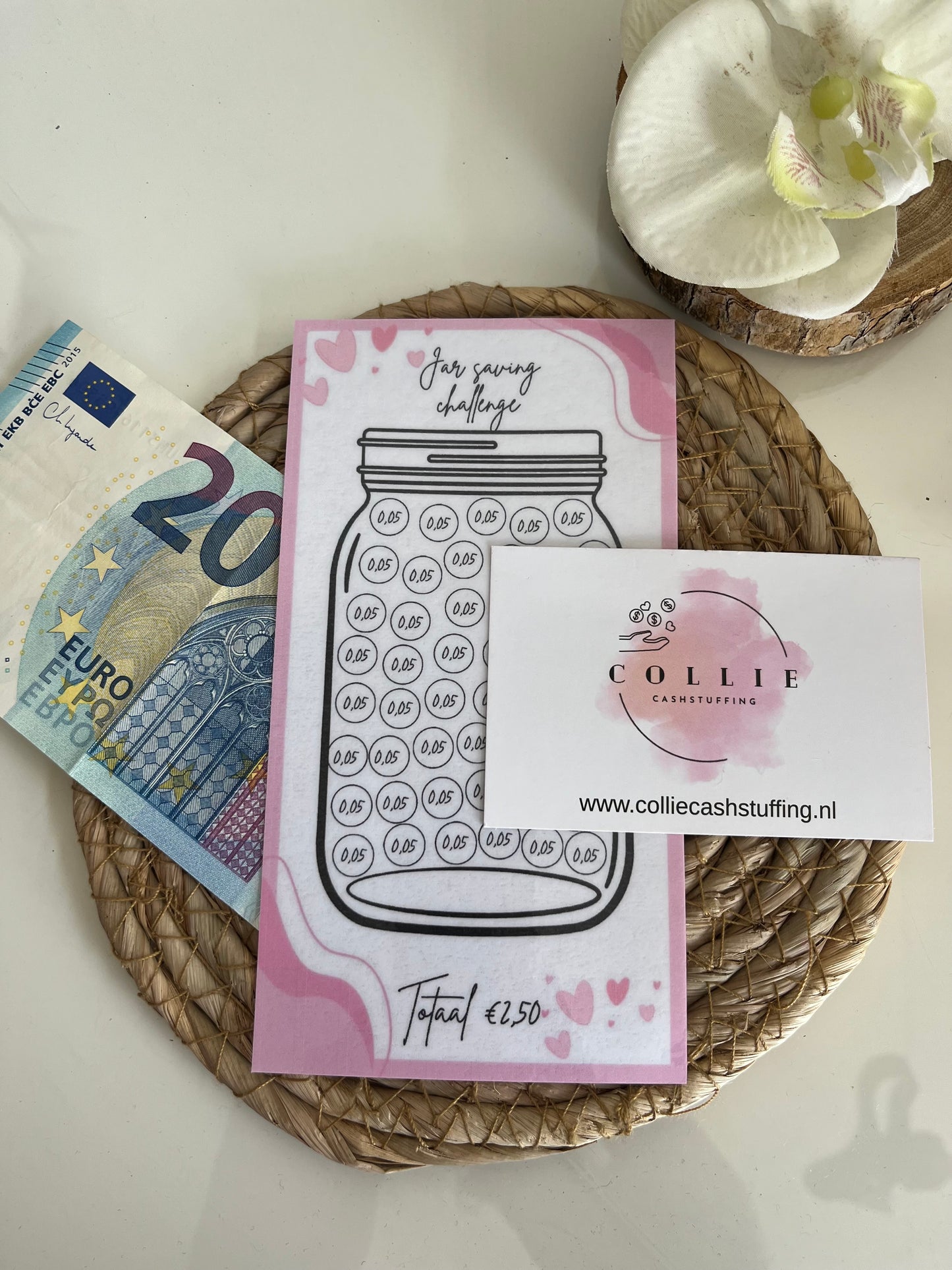 Jar saving challenge roze