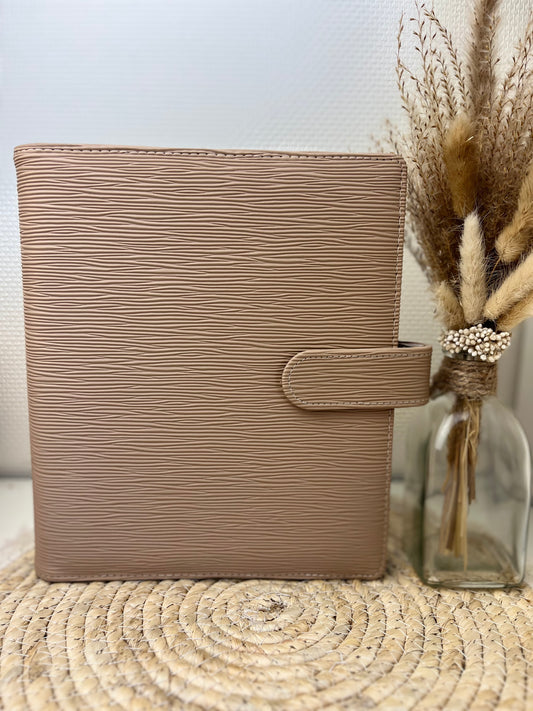 A5 binder saffiano Camel