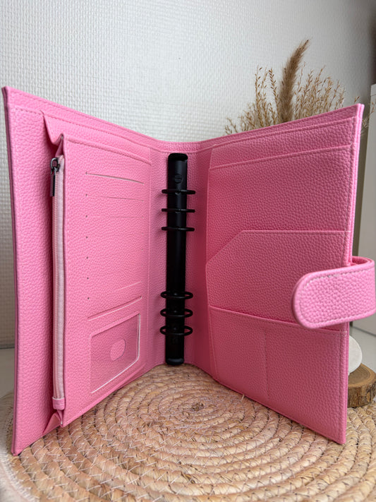 A5 binder dubbele drukknop Barbie roze zwarte ringband