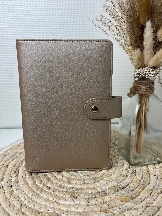 Binder beige metallic goude ringband
