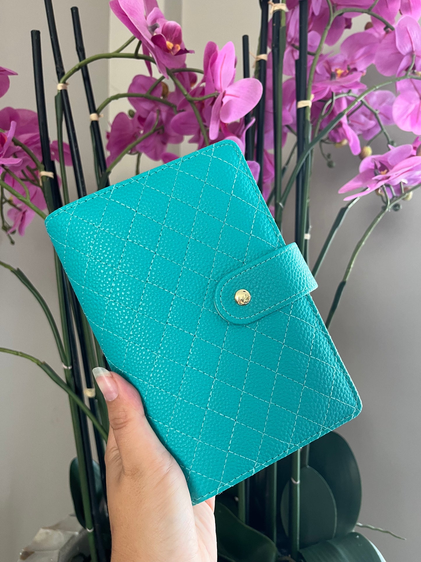 Luxe pebble binder turquoise