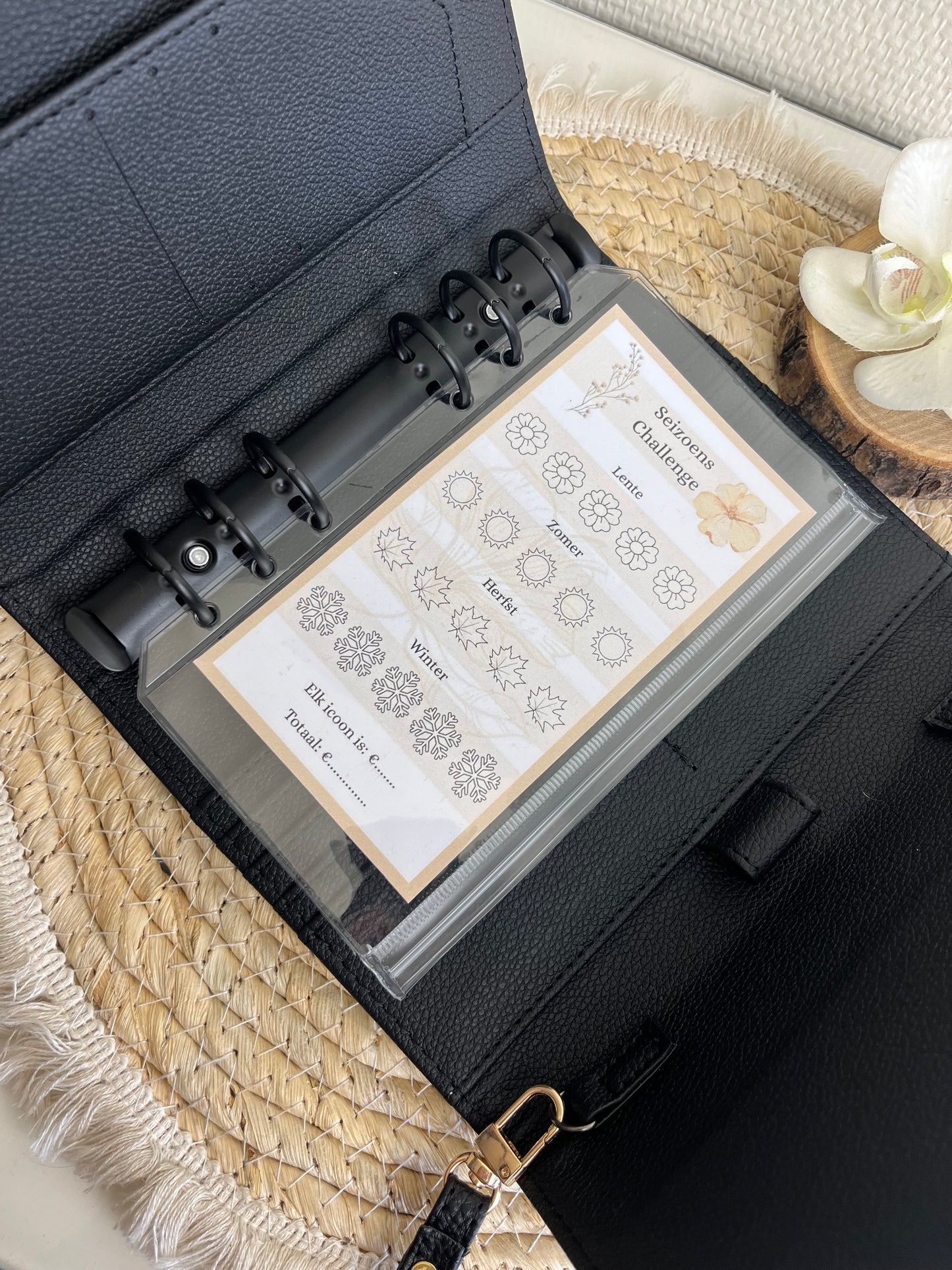 Diva A6 binder zwart / zwarte ringband