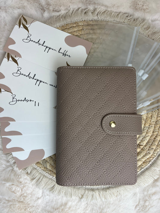 Boodschappen binder Japandi taupe A6