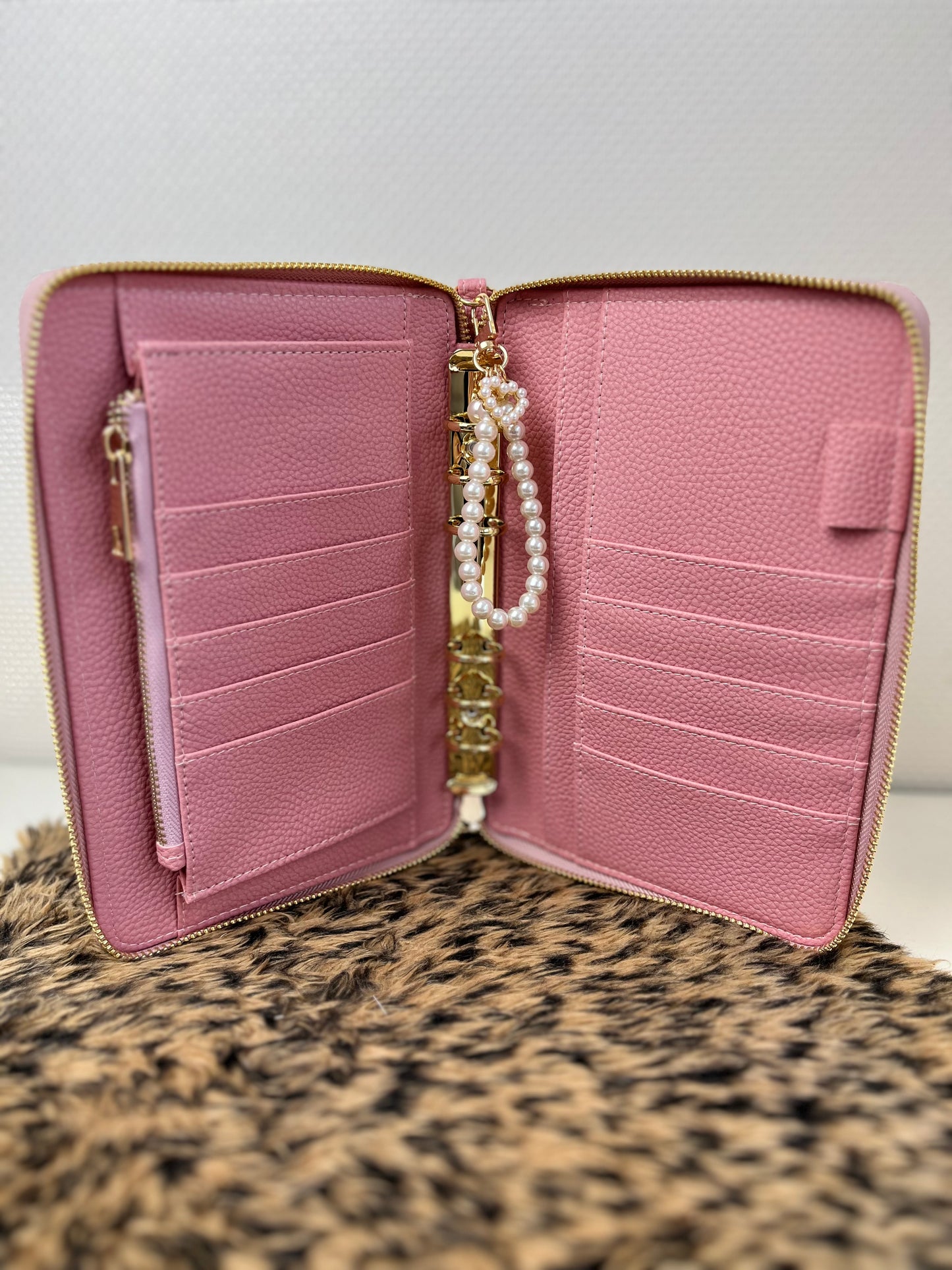 Luxe rits binder roze