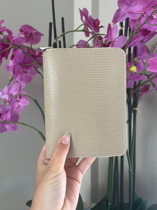 A7 rits binder taupe