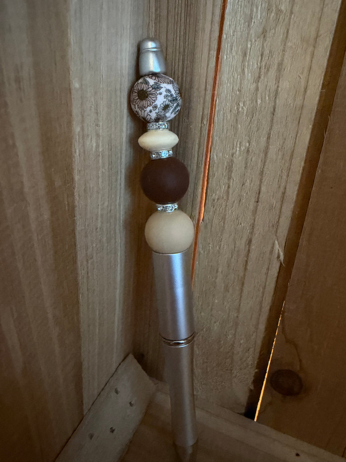 Pen bloem zilver