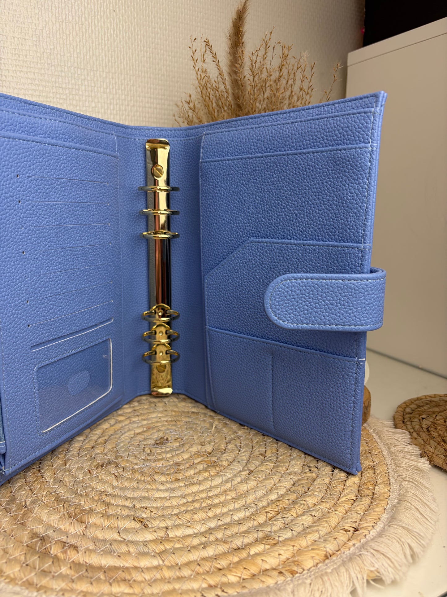 A5 binder dubbele drukknop lavendel blauw