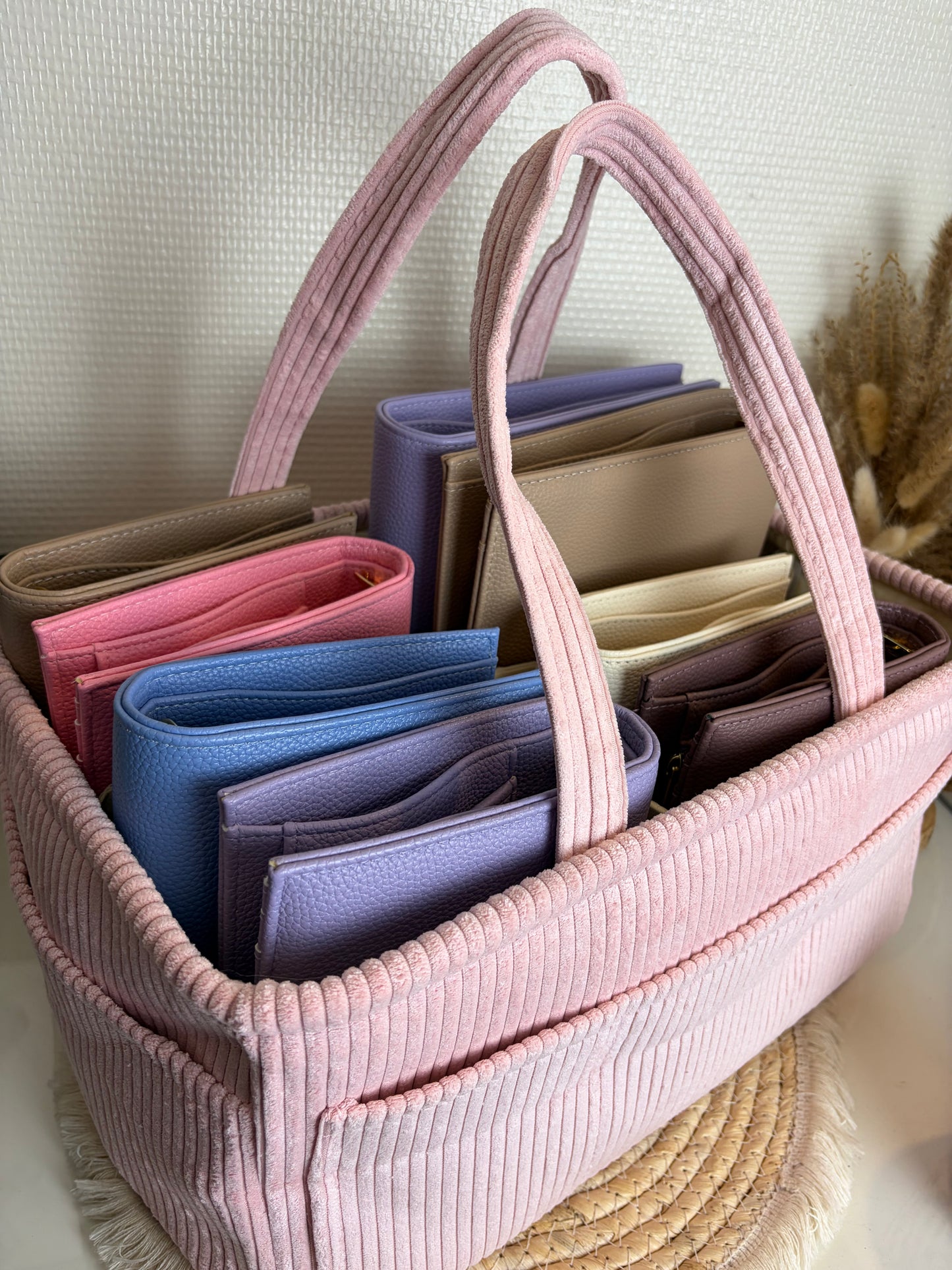 A6 binder dubbele drukknoop beige