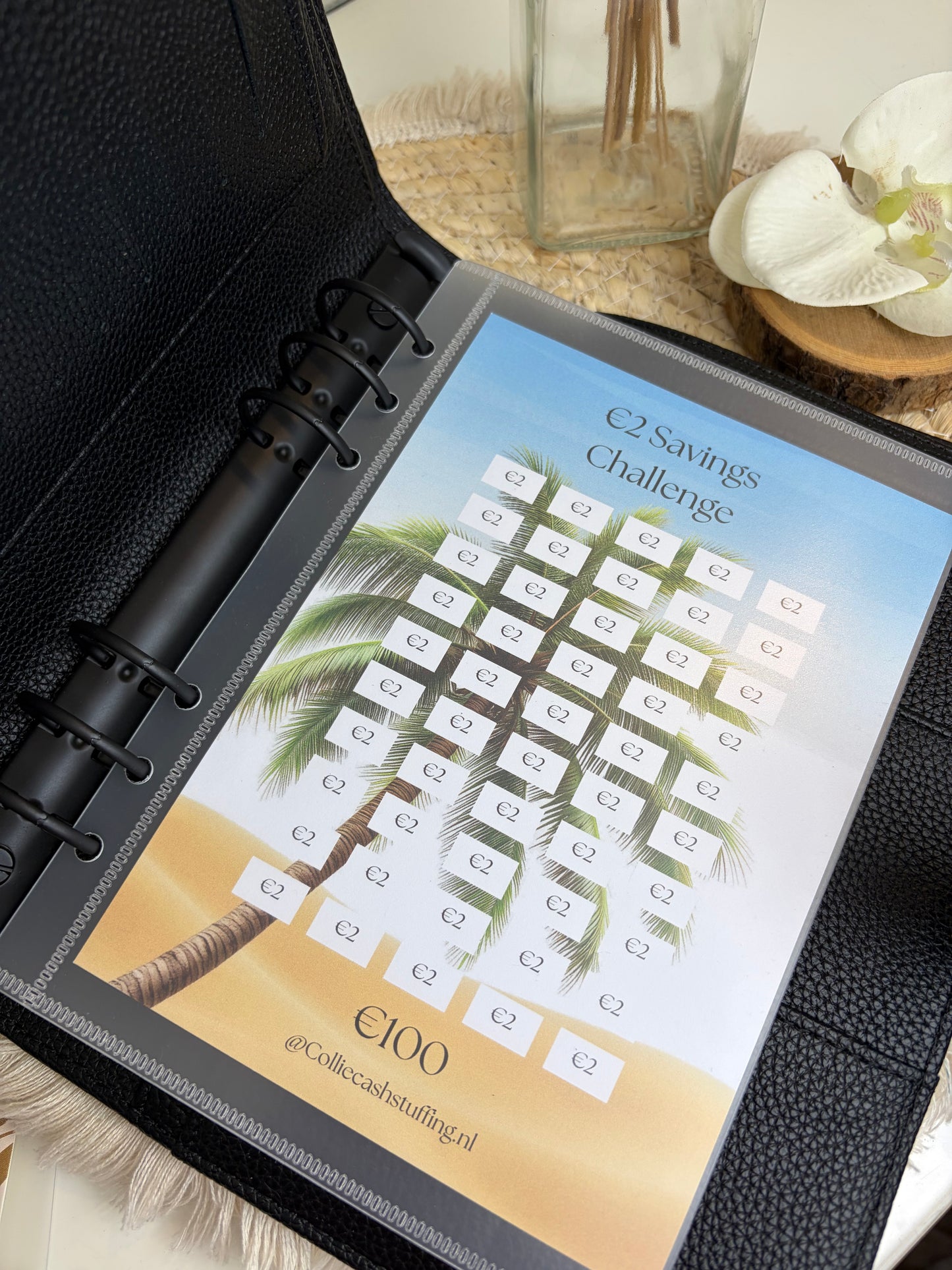 A5 binder dubbele drukknop zwart met zwarte ringband