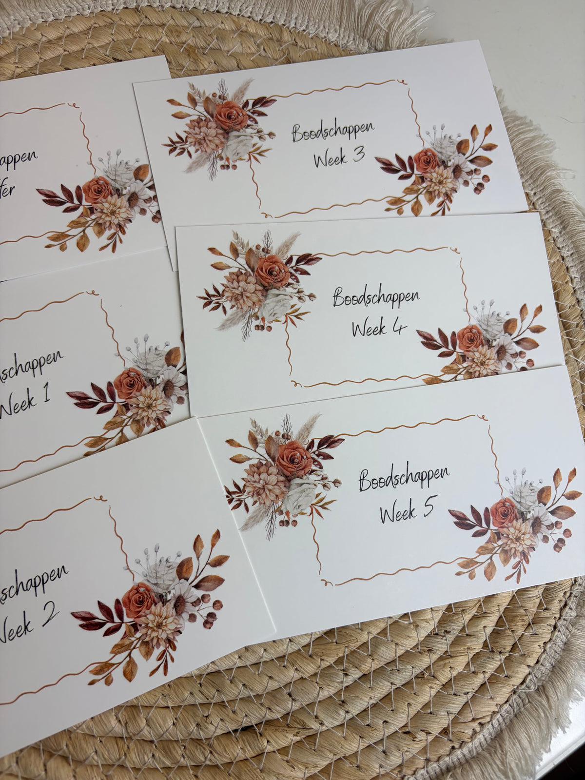 Boodschappen dashboard set autumn A6