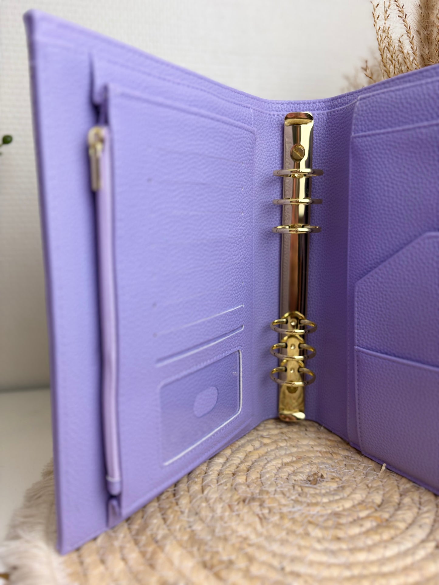 A5 binder dubbele drukknop lila